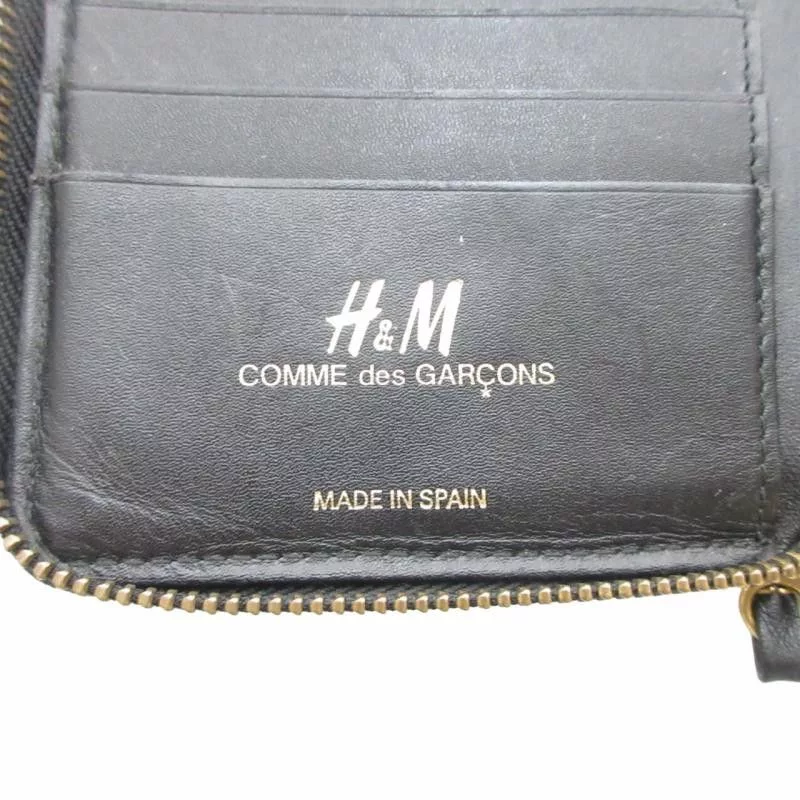 Comme des Garcons SHIRT Wallets Comme des Garcons SHIRT Wallet Leather Polka Dot Bi-fold Zip Black