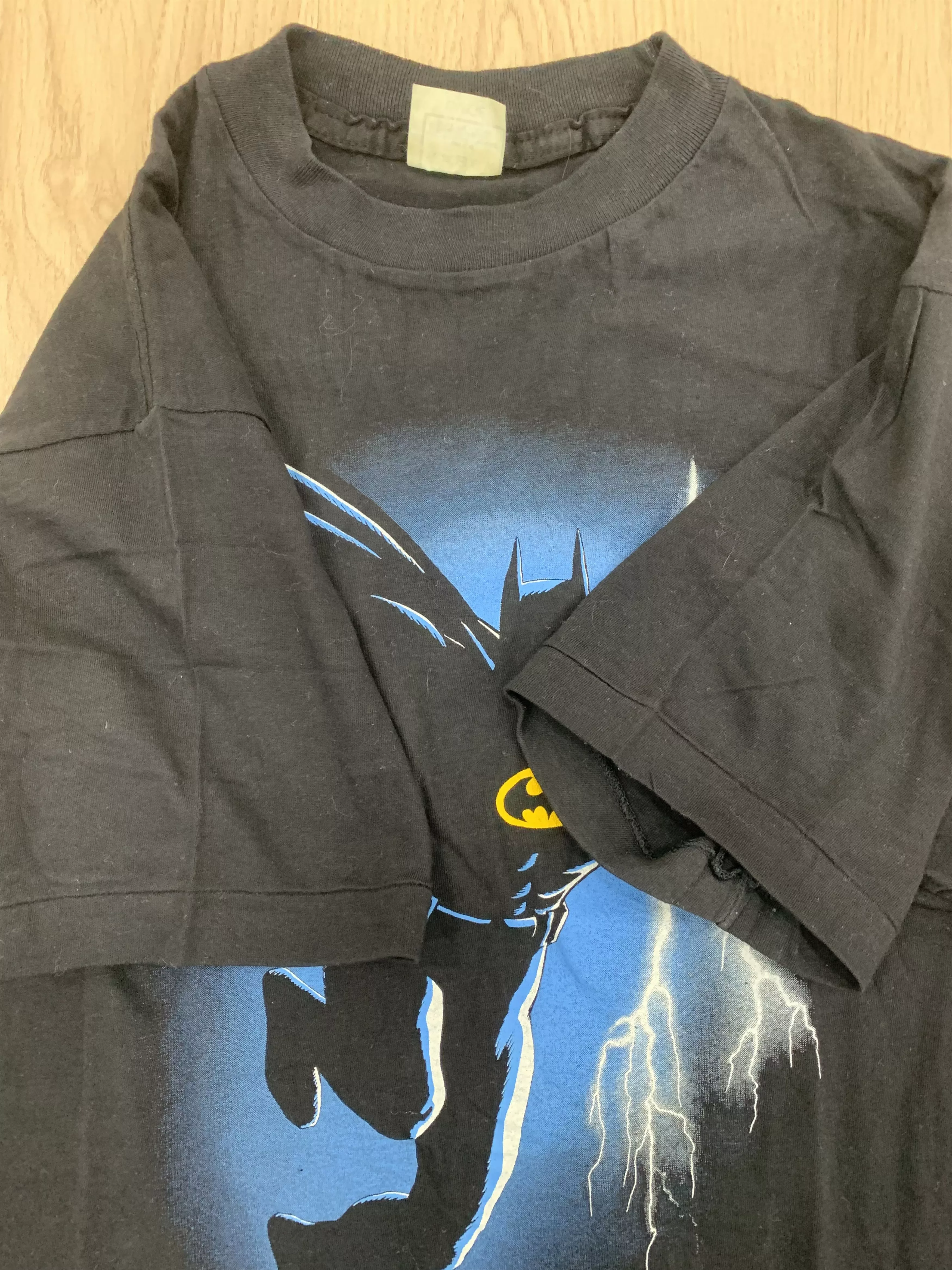 DC Comics Short Sleeve T Shirts DC Comics × Marvel Comics VTG BATMAN DC COMIC MARVELL SHIRT THE MASK MOVIE Black