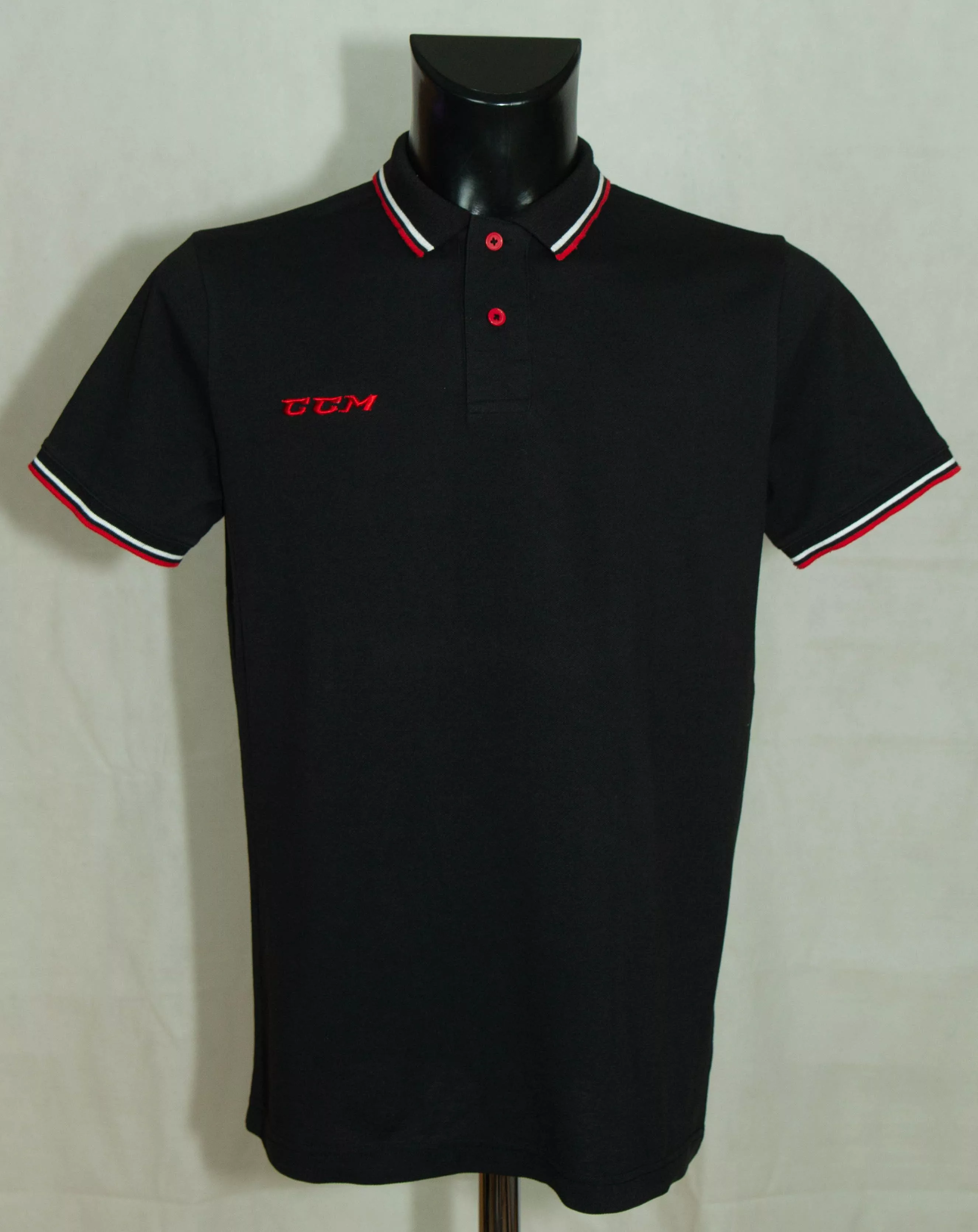 Ccm Polos MENS CCM POLO TOP COTTON POLYESTER SIZE M VGC Black