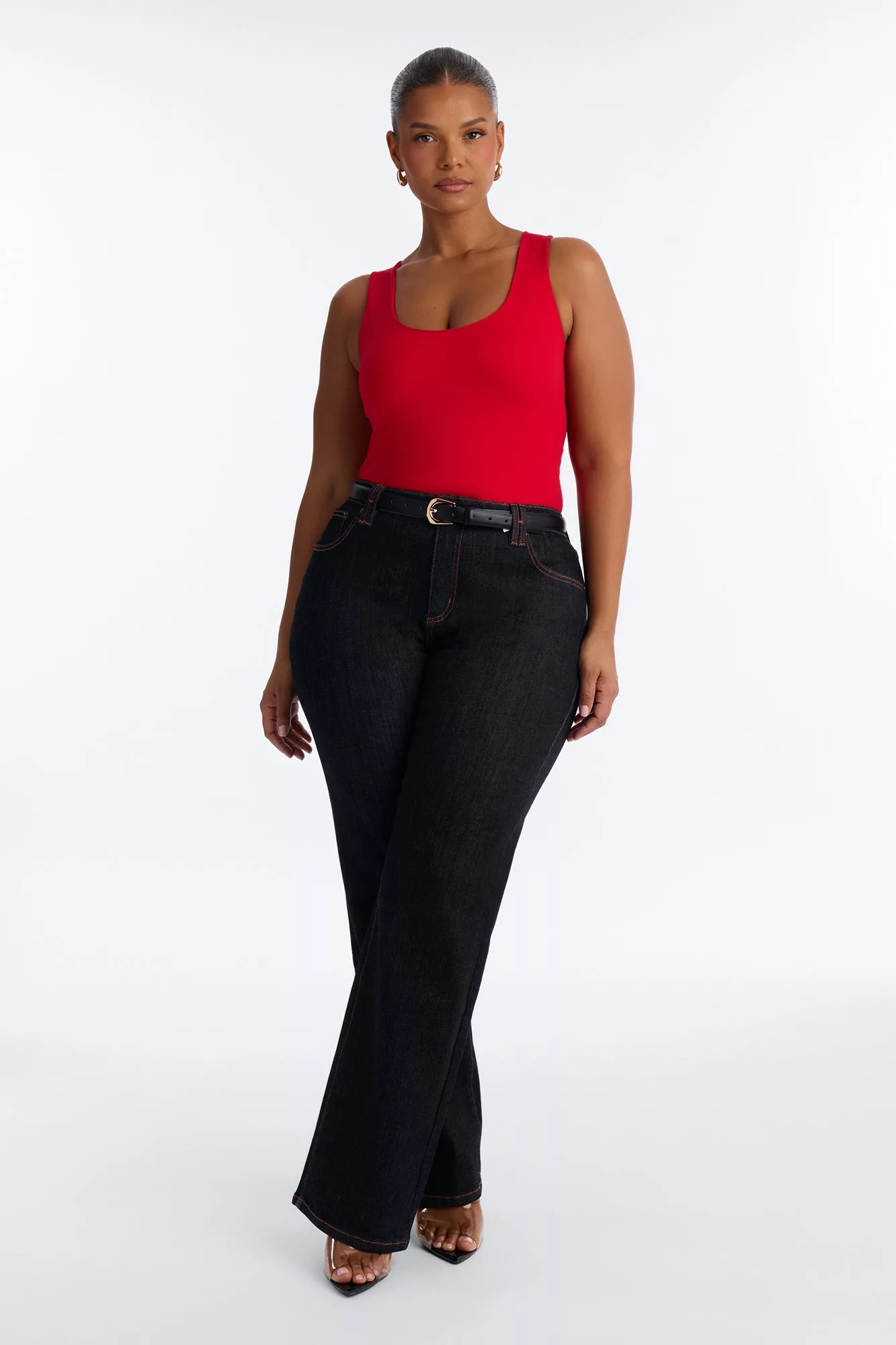 Bianca Seamless Scoop Neck Tank Top - Tomato Red