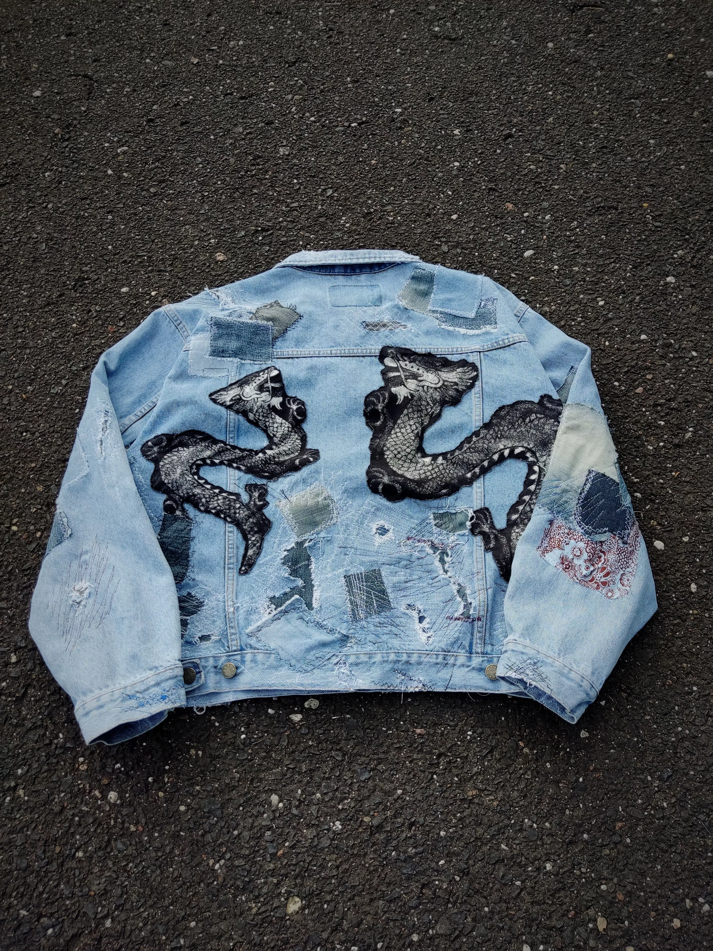 Kapital Denim Jackets Kapital × Kapital Kountry Kapital Boro Inspired Jacket Distressed Patchwork Repaired Blue