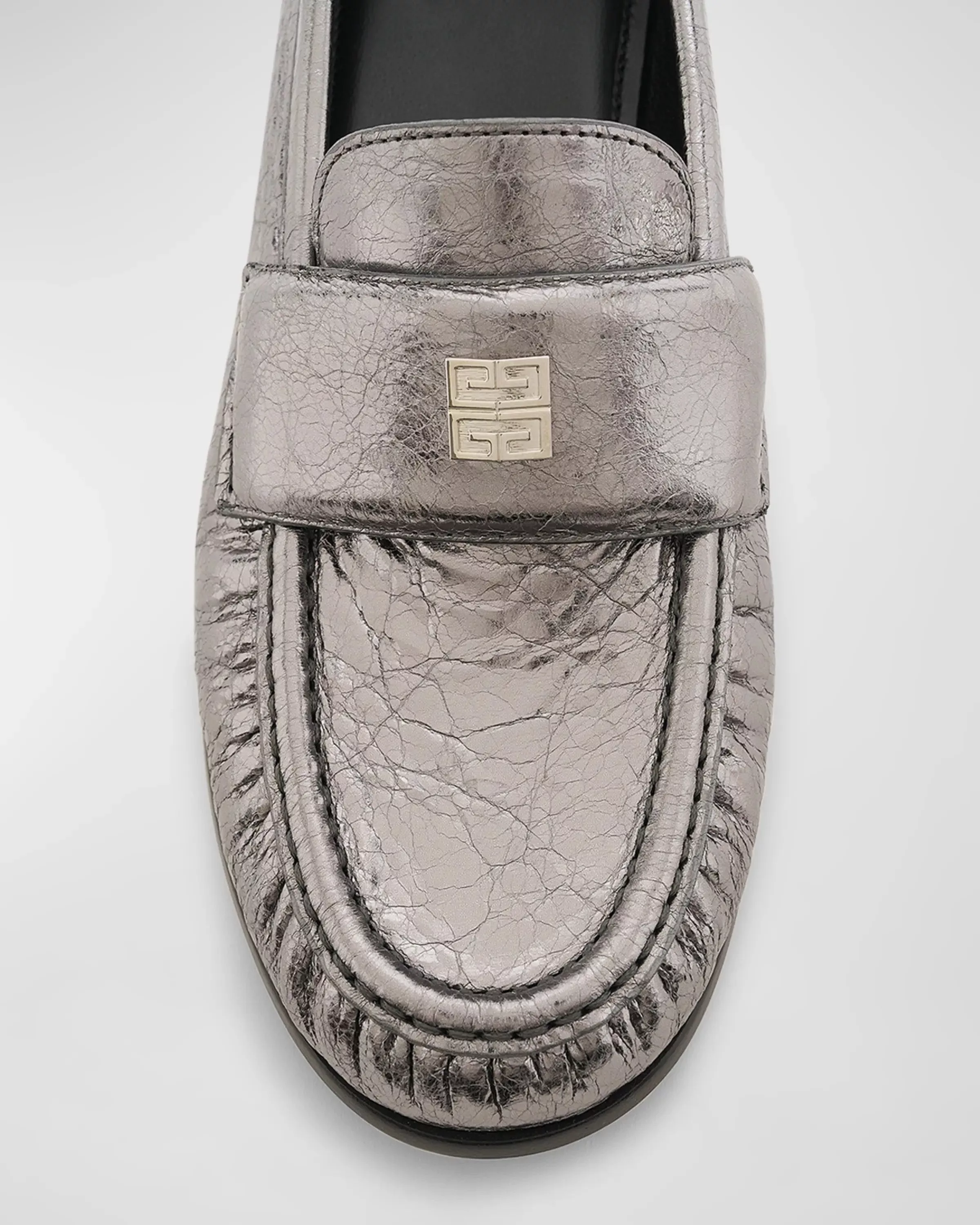 Givenchy Boots Givenchy os11x0624 4G Metallic Medallion Loafers in Silver Gray