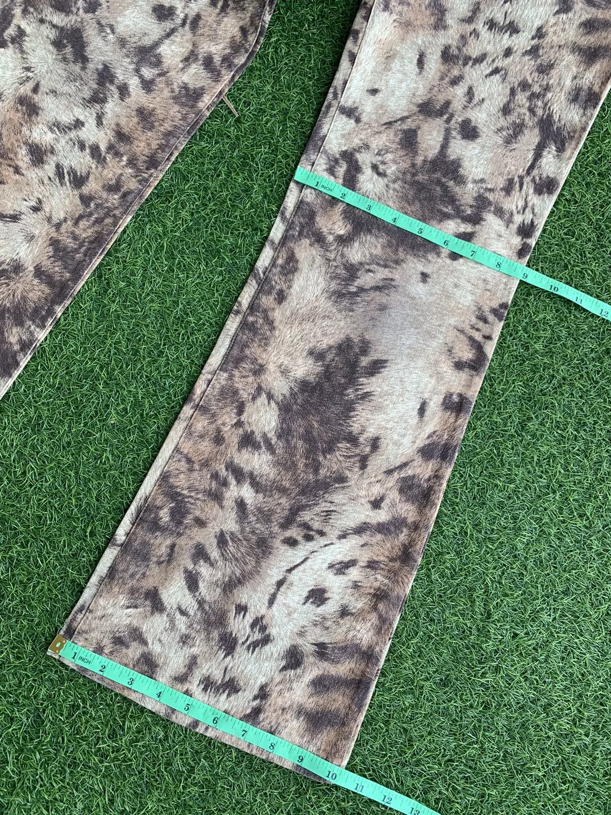 Designer Pants Designer Vintage Grace Continental Leopard Print Flare Brown