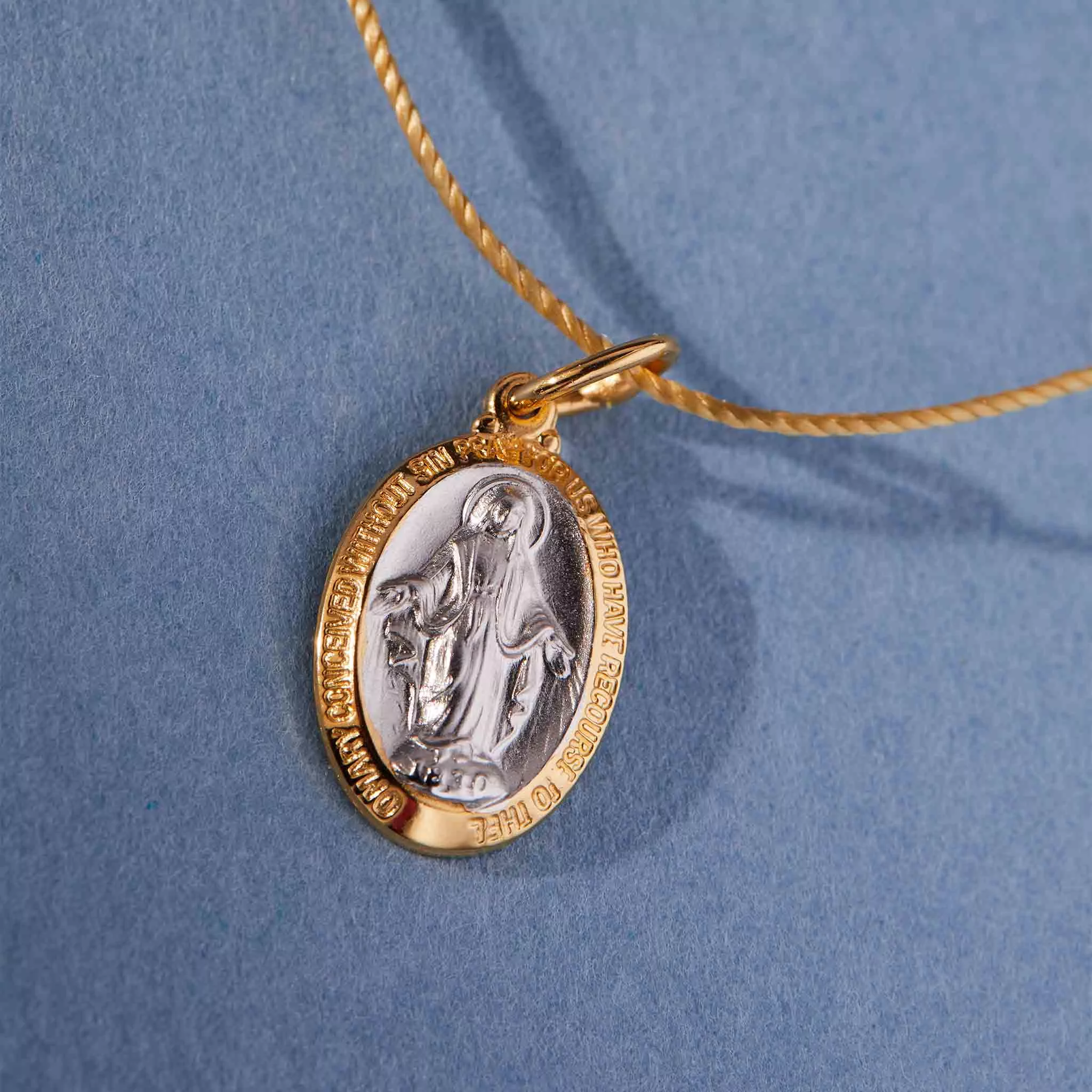 Mother Mary Silk Slider Necklace