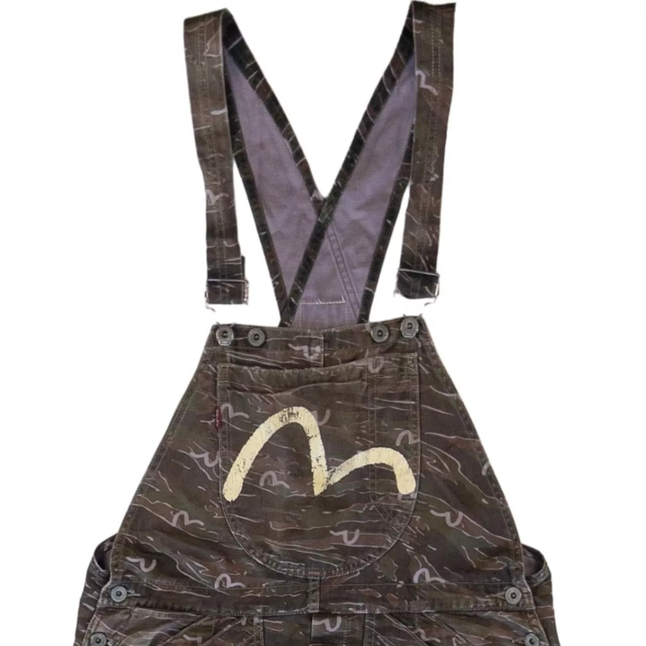 Evisu Overalls Jumpsuits Vintage Evisu Camo Monogram Dungaress Size W36 Brown