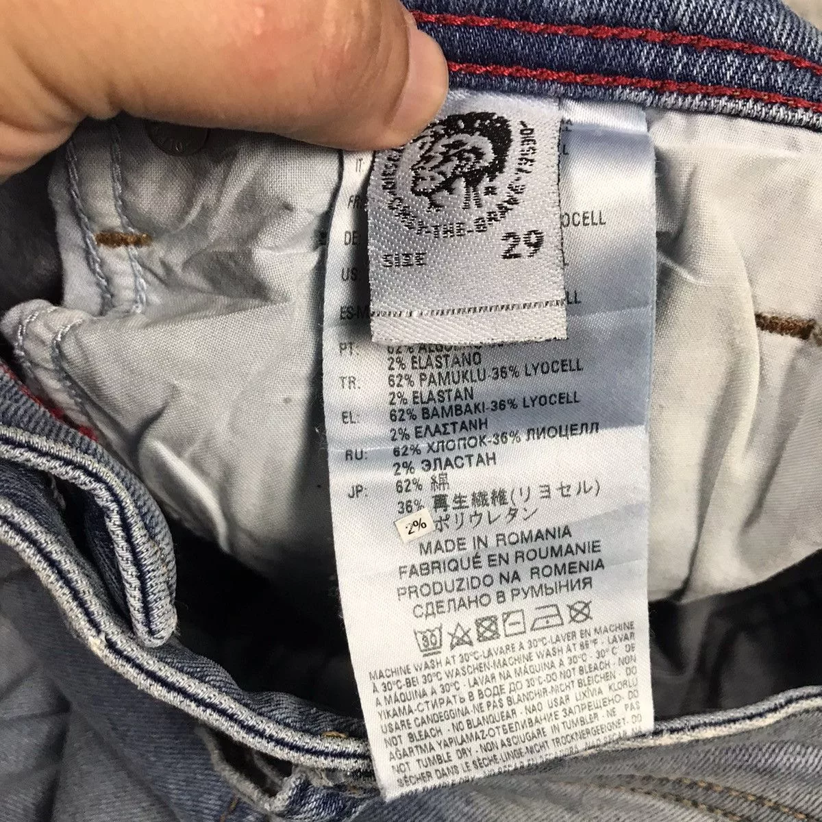 Diesel Denim SLIM DIESEL DISTRESSED JEANS PANTS Blue