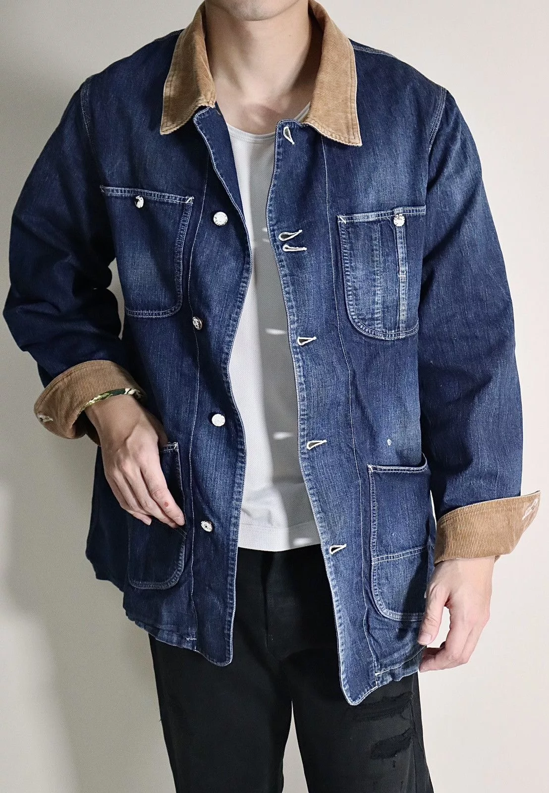 Visvim Light Jackets Visvim 20ss Spot Coverall Dry Denim Blue