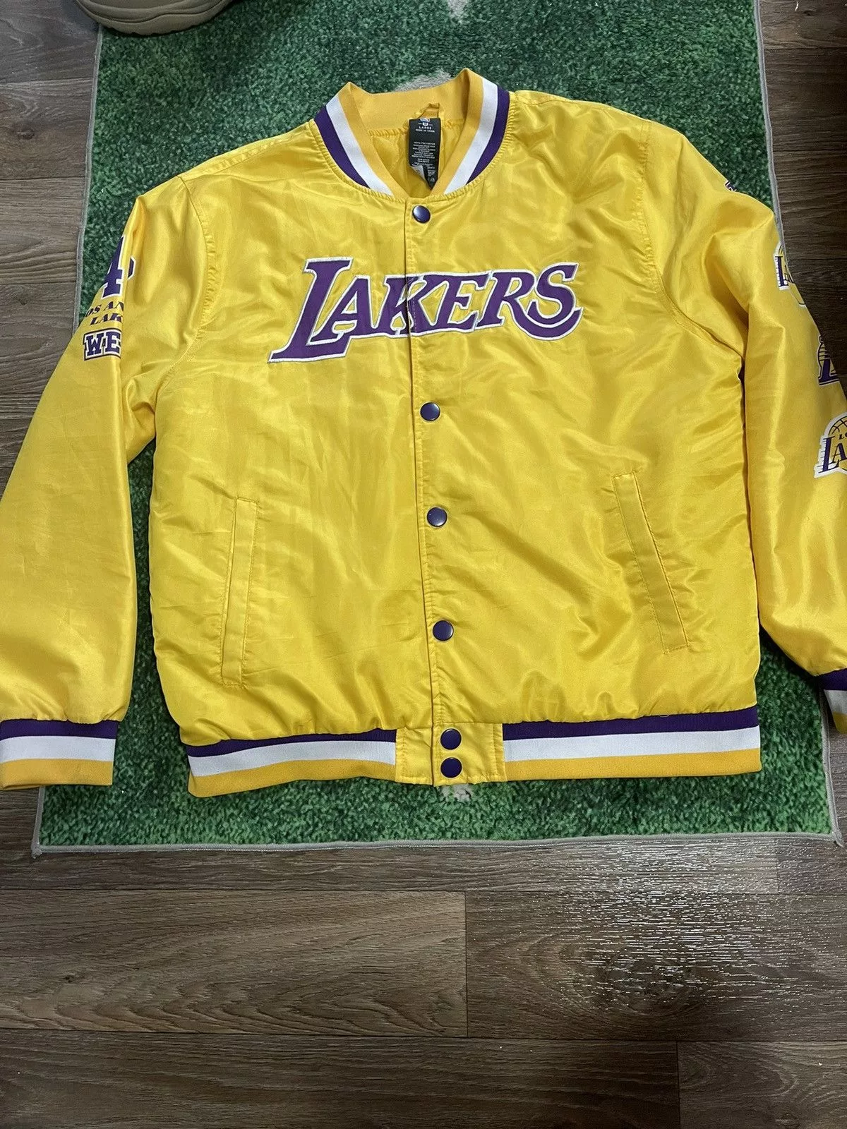 NBA Bombers NBA LA Lakers Varsity Jacket Yellow Streetwear