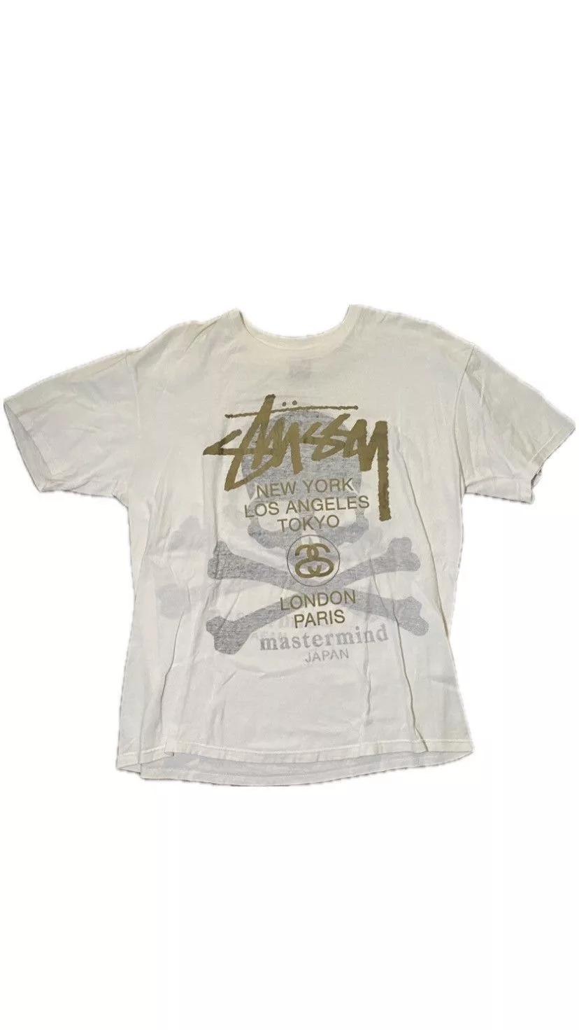 Mastermind Japan Short Sleeve T Shirts Mastermind Japan × Stussy Stussy x Mastermind Tee white