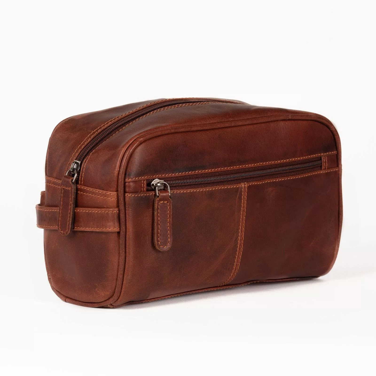Handmade Bags Luggage Handmade New Genuine Leather Toiletry Bag Dark Rustic Reddish Brown