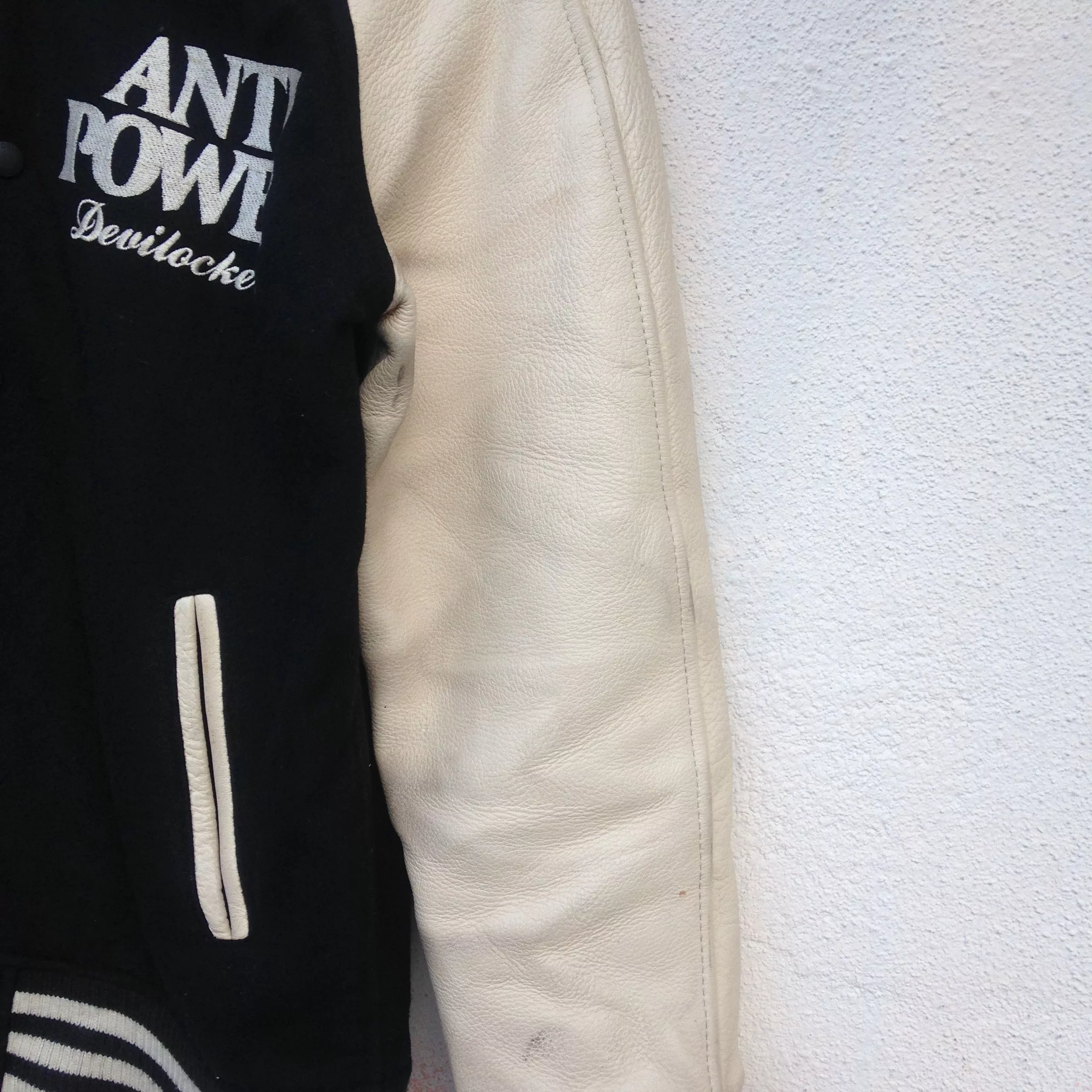 Devilock Light Jackets Devilock × Vintage Devilock Anti Power Rebel Leather Sleeve Black