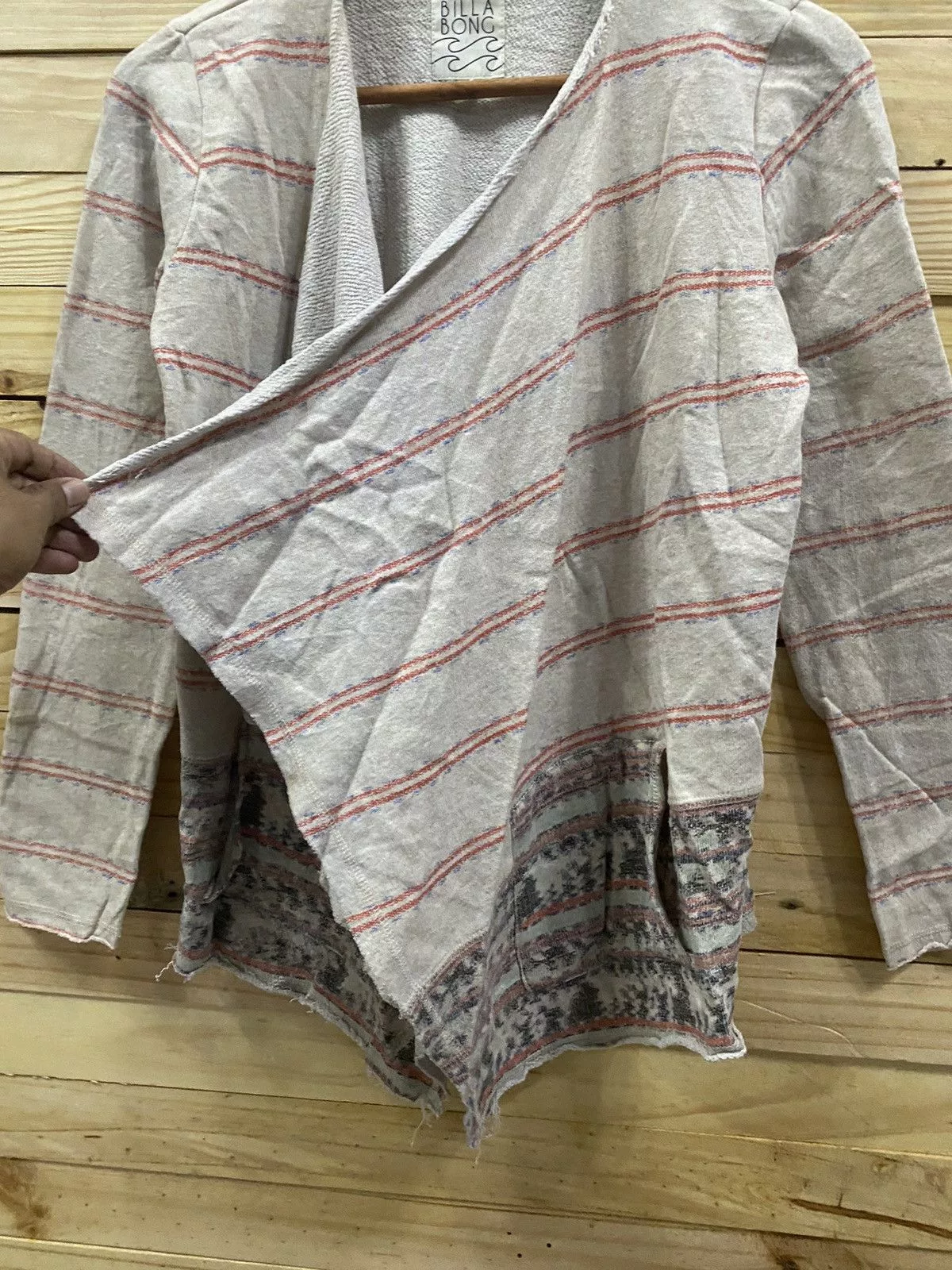 Billabong Jackets Billabong no closure stripes jacket Pink Vintage
