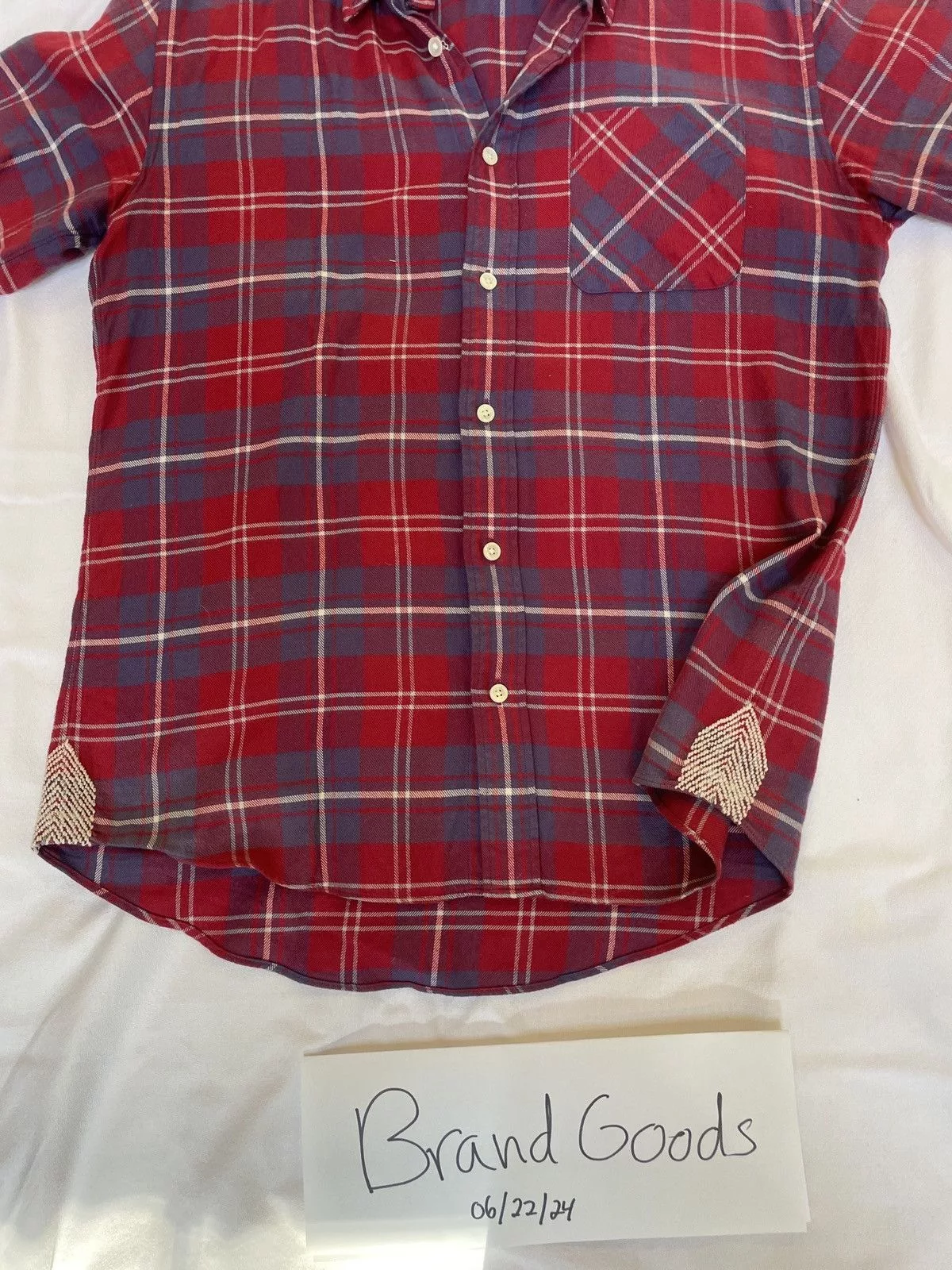 Visvim Shirts Button Ups Visvim Plaid Print Short Sleeve Shirt Red