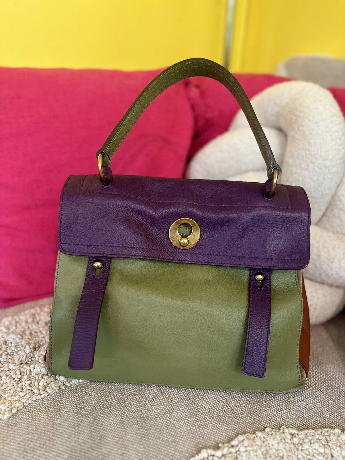Vintage Handle Bags Vintage × Yves Saint Laurent Saint Laurent Paris Handbag Top Handle Multi
