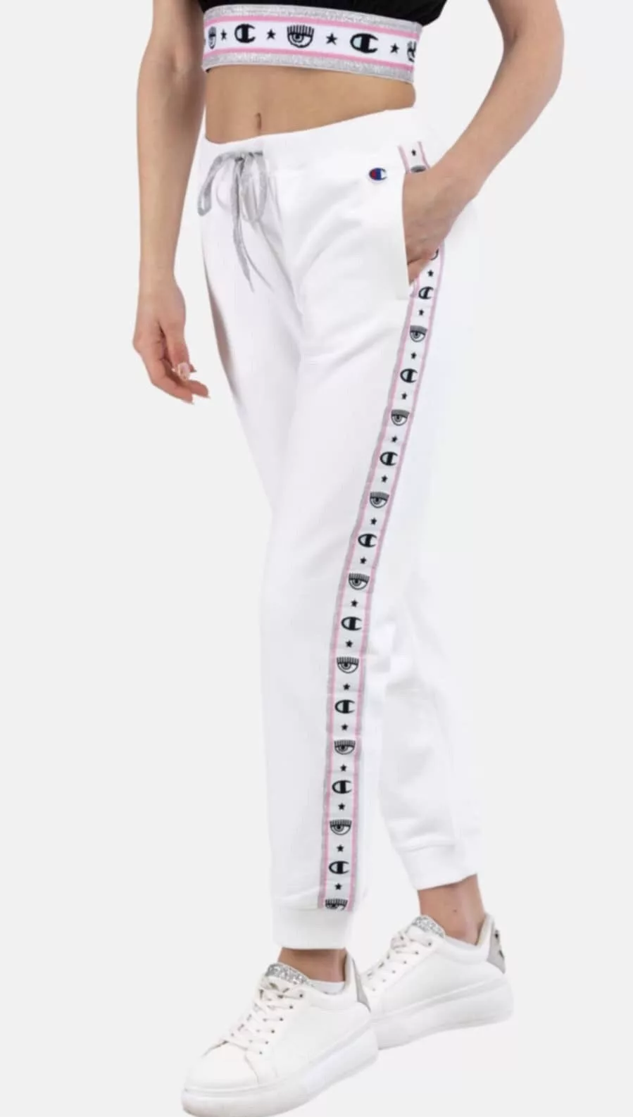 Champion Sweatpants Champion × Chiara Ferragni Champion X Chiara Ferragni White Womens Sweatpants Size M