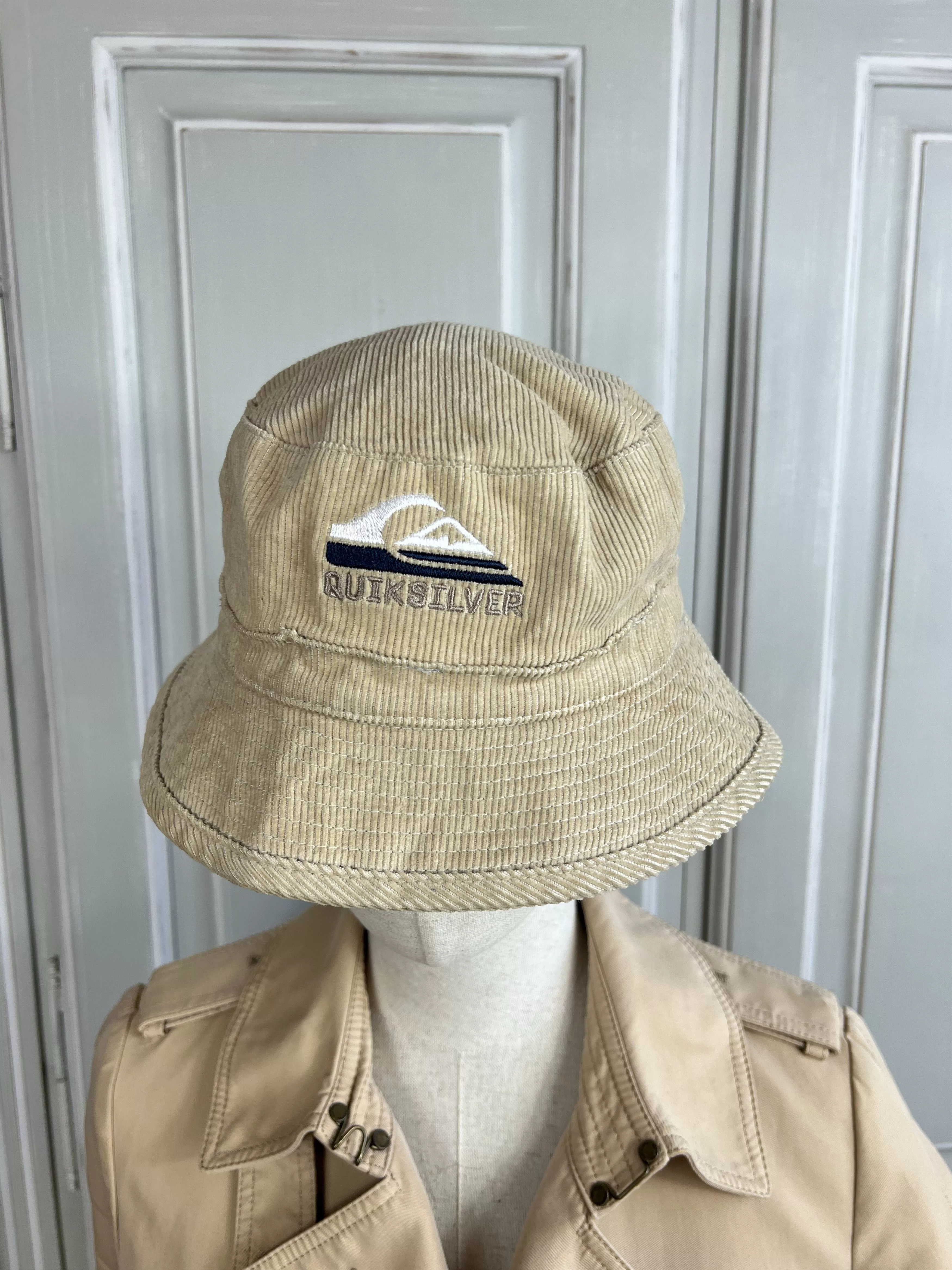 Quiksilver Hats Quiksilver × Vintage VINTAGE CORDUROY QUIKSILVER BUCKET HAT Beige Streetwear