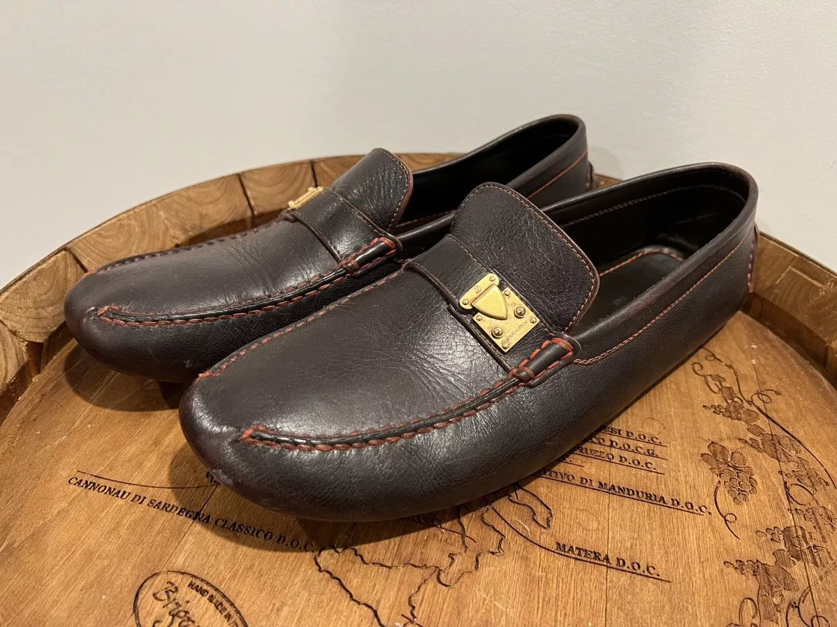 Louis Vuitton Casual Leather Shoes Louis Vuitton Brown Leather Loafers sz 45