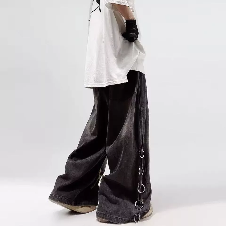 Jean Denim Oversized Pocket Retro Baggy Jeans Gray