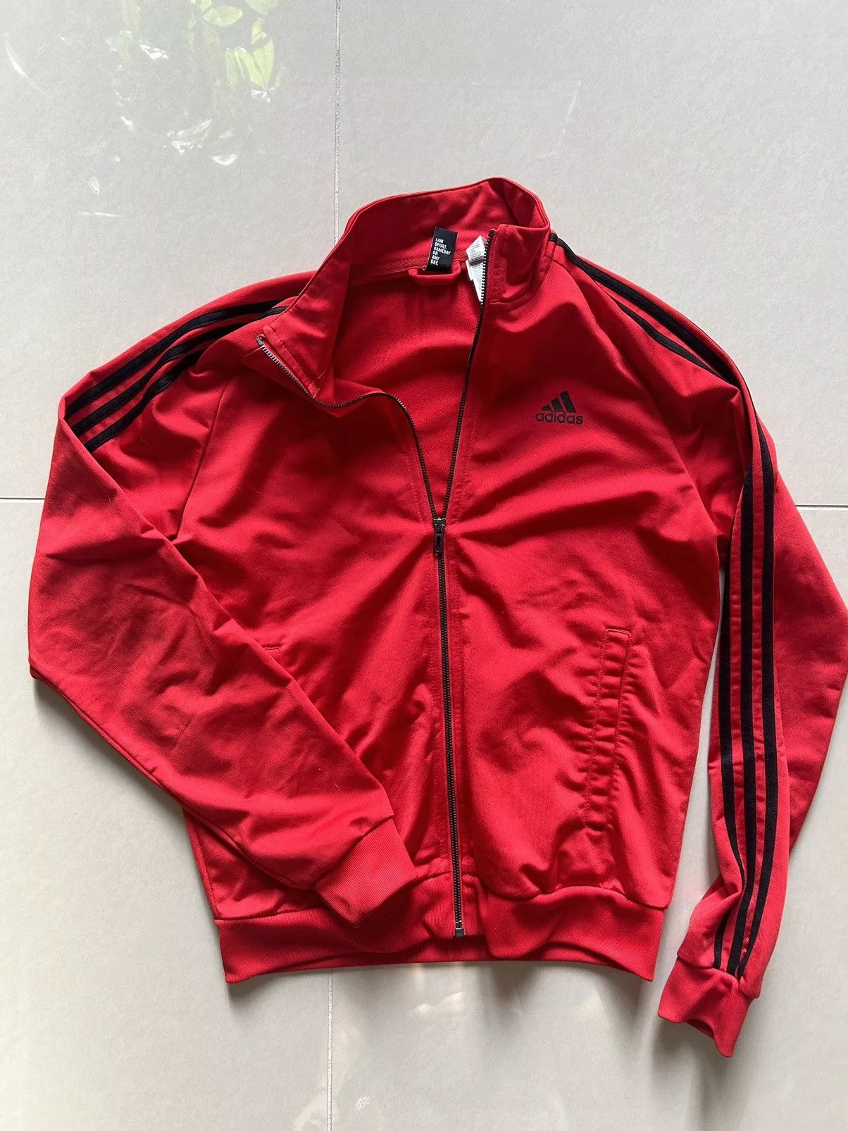 Adidas Light Jackets 2000s Adidas Track Jacket Three Stripes Red