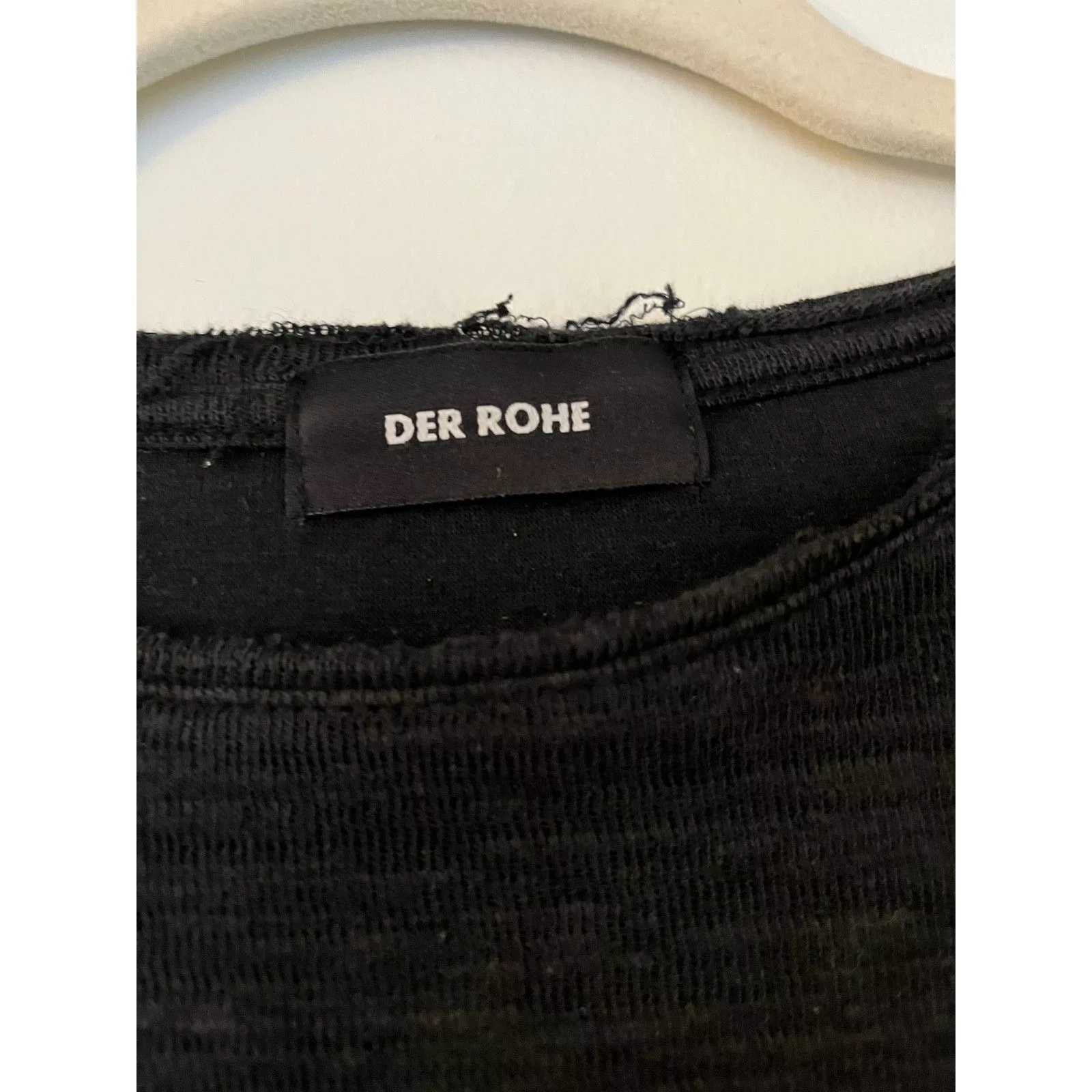 Designer Blouses Designer Der Rohe Black Long Sleeve Raw Hem Top Sz M