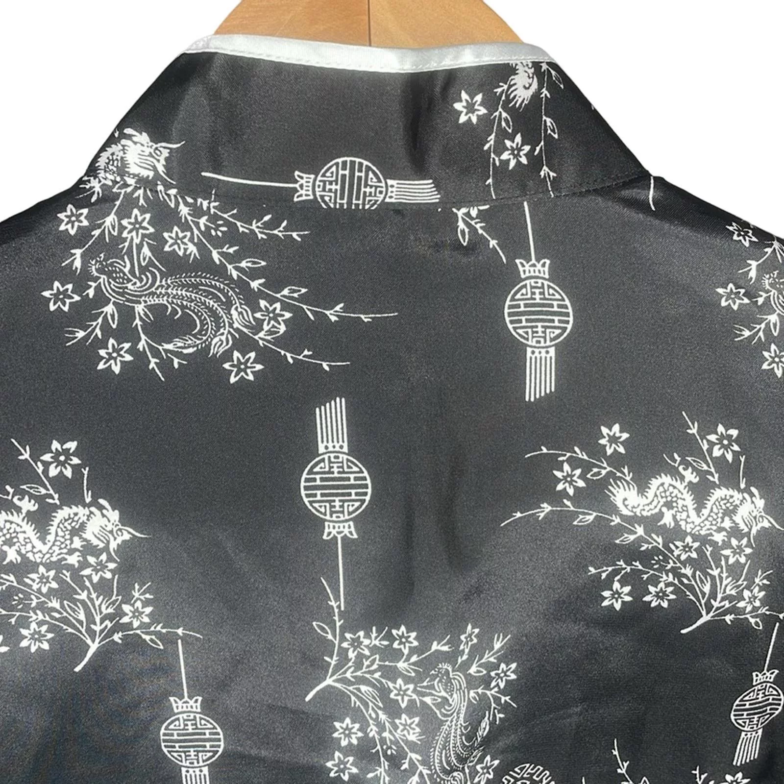 Other Long Sleeve T Shirts Other 100% Satin Button Down Black