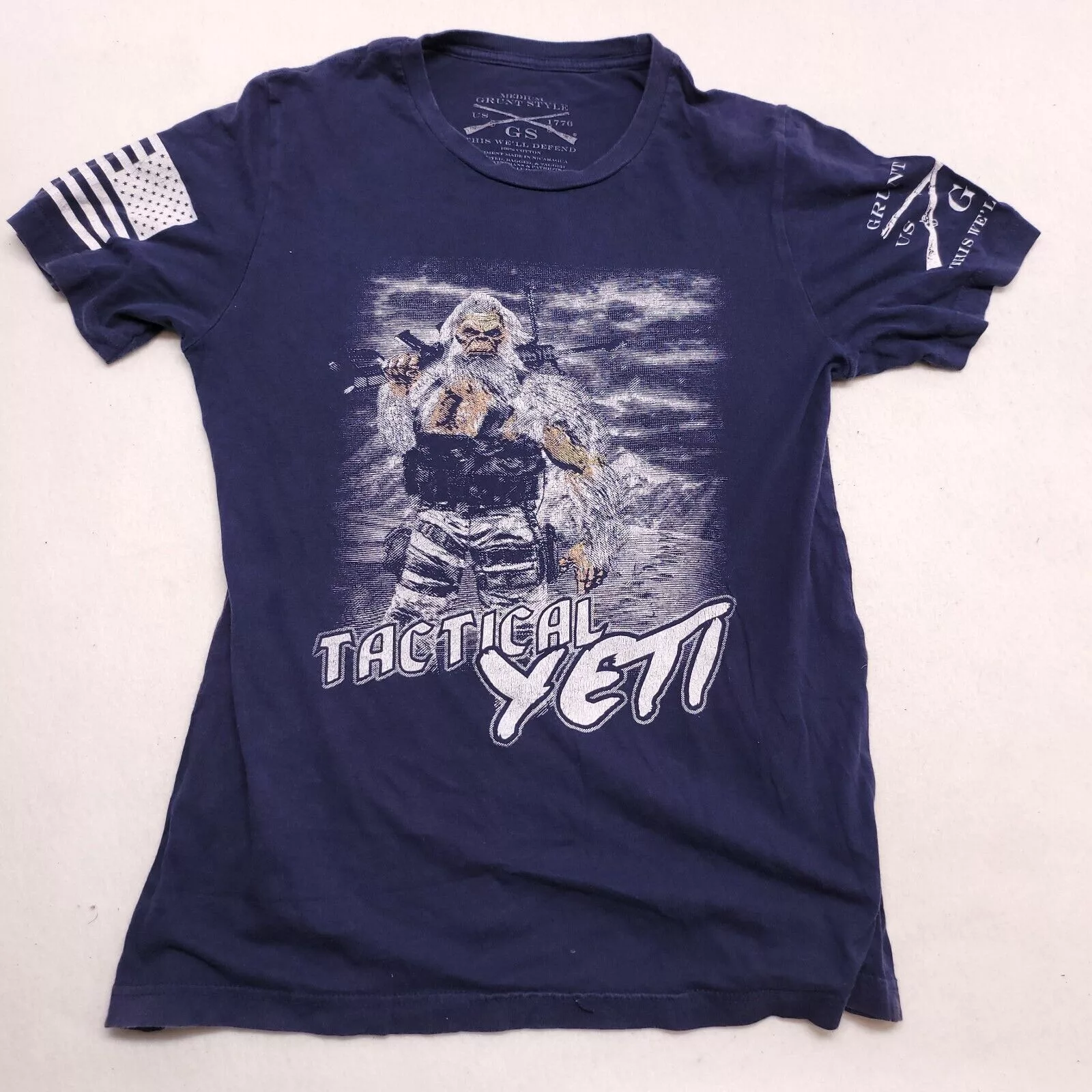 Grunt Style Short Sleeve T Shirts Grunt Style Tactical Yeti Pullover Graphic T Shirt Mens Size Medium Blue