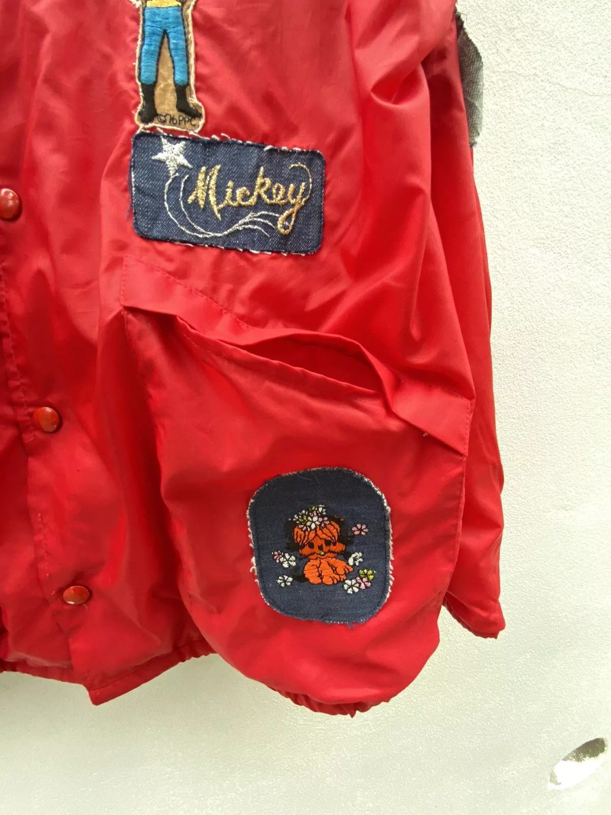 Vintage Light Jackets Vintage red nylon patch jacket