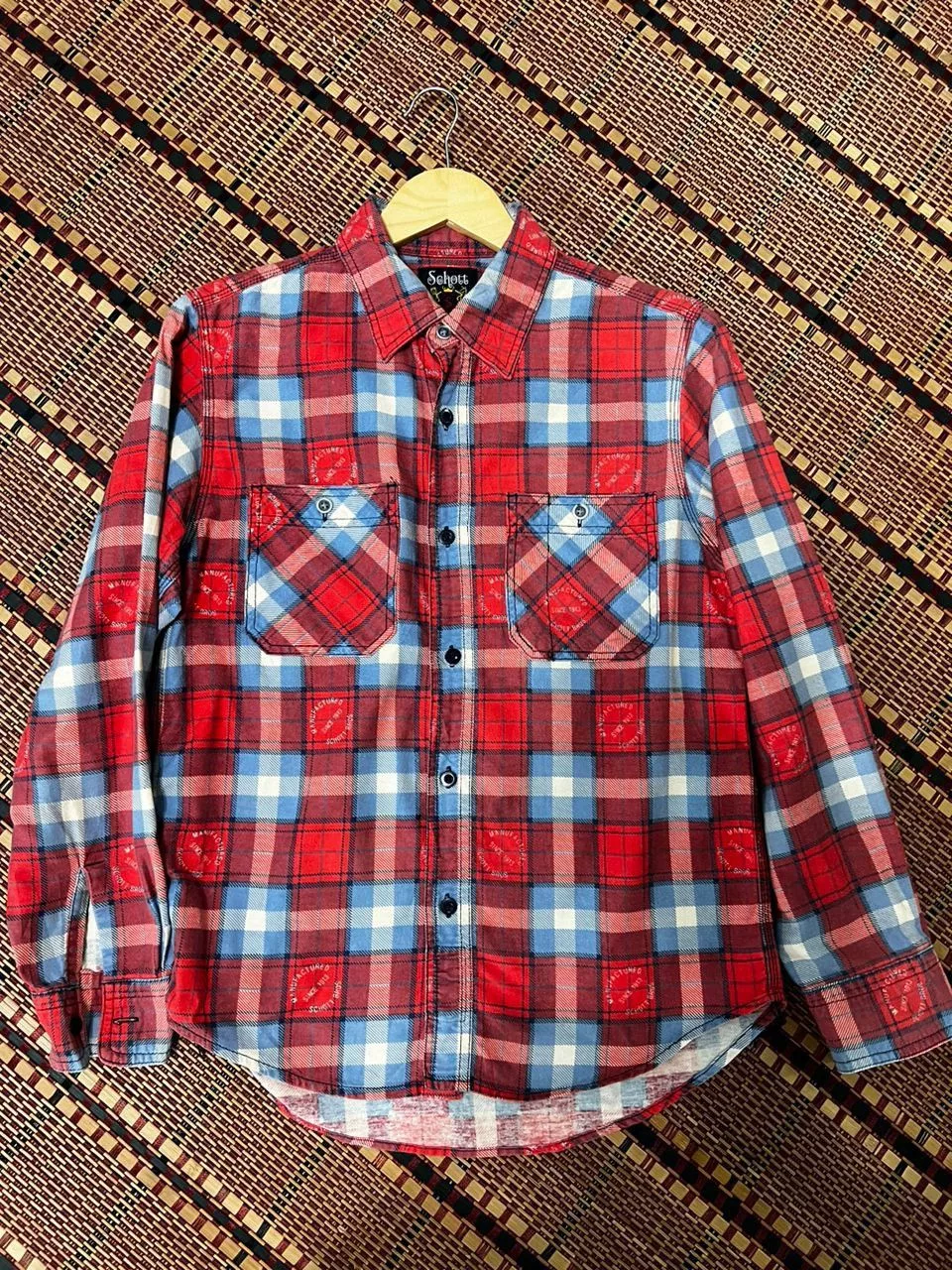 Schott Shirts Button Ups Schott Bros NYC Flannel Red