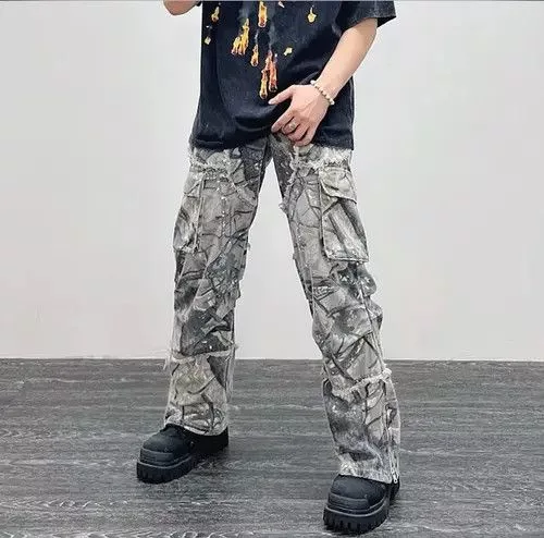 Jean Denim Jean Technical Camouflage Cargo Pant Multi Avant-Garde