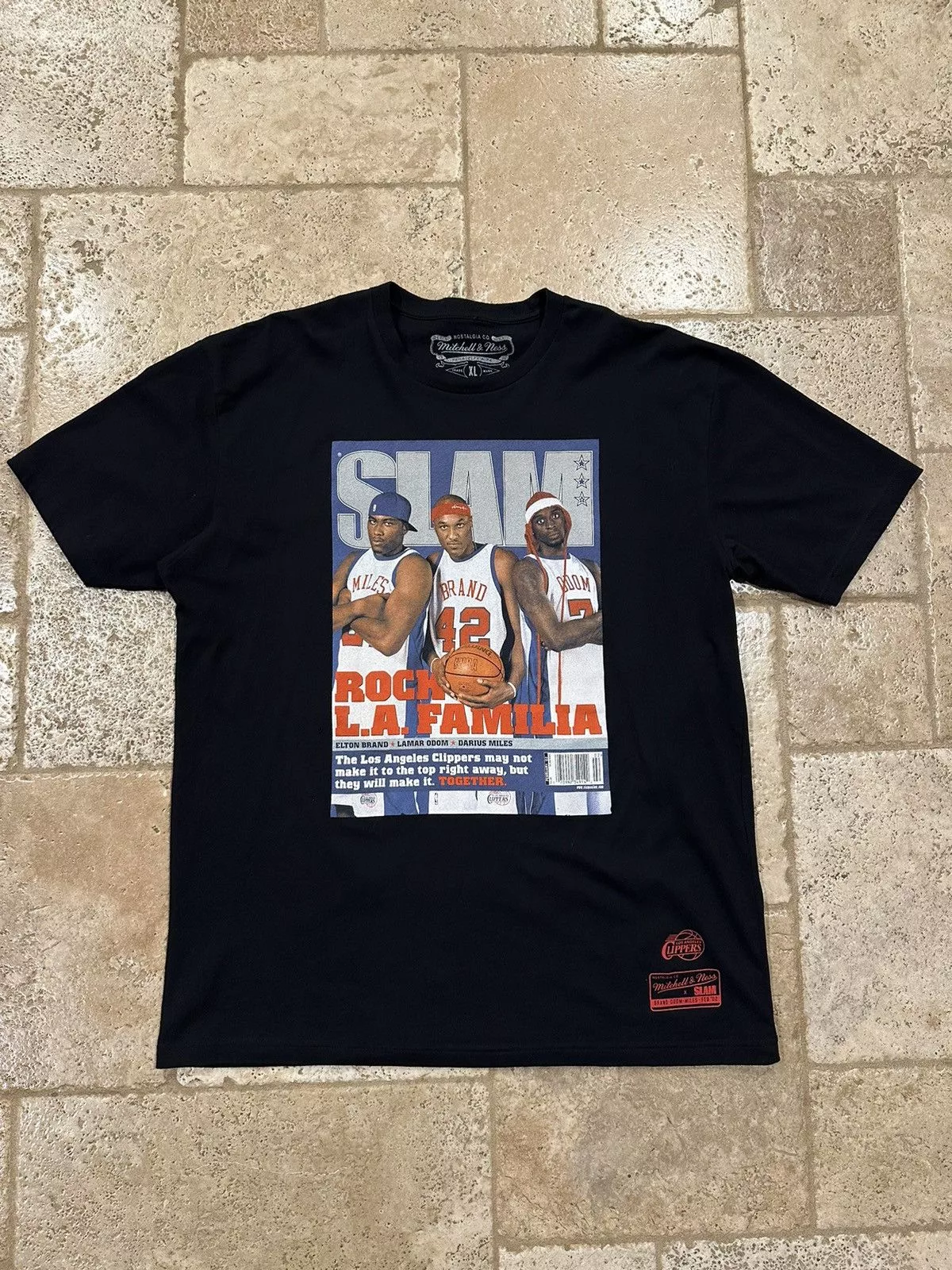 Mitchell & Ness Short Sleeve T Shirts Mitchell & Ness LA Clippers SLAM Black Tee