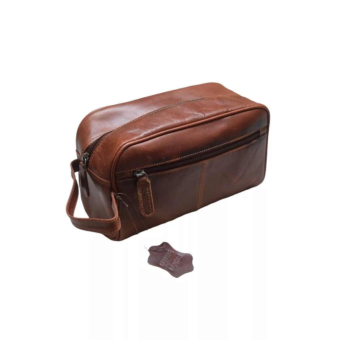 Handmade Bags Luggage Handmade New Genuine Leather Toiletry Bag Dark Rustic Reddish Brown