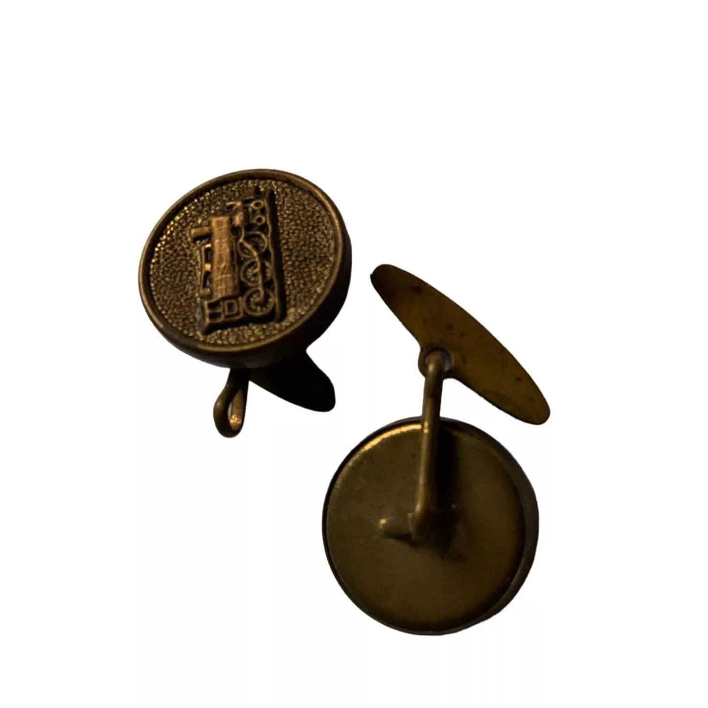 Other Miscellaneous Other Vintage Men's Round Button Train Cufflinks Brown