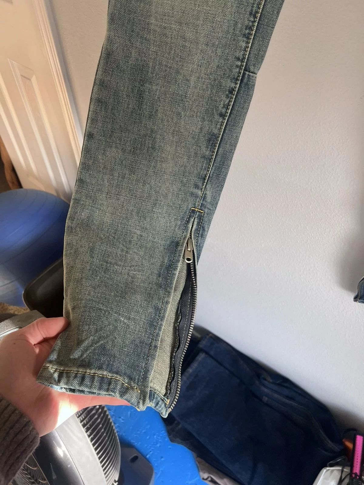 MNML Denim Stone wash zip denim Mnml m5 slim Blue