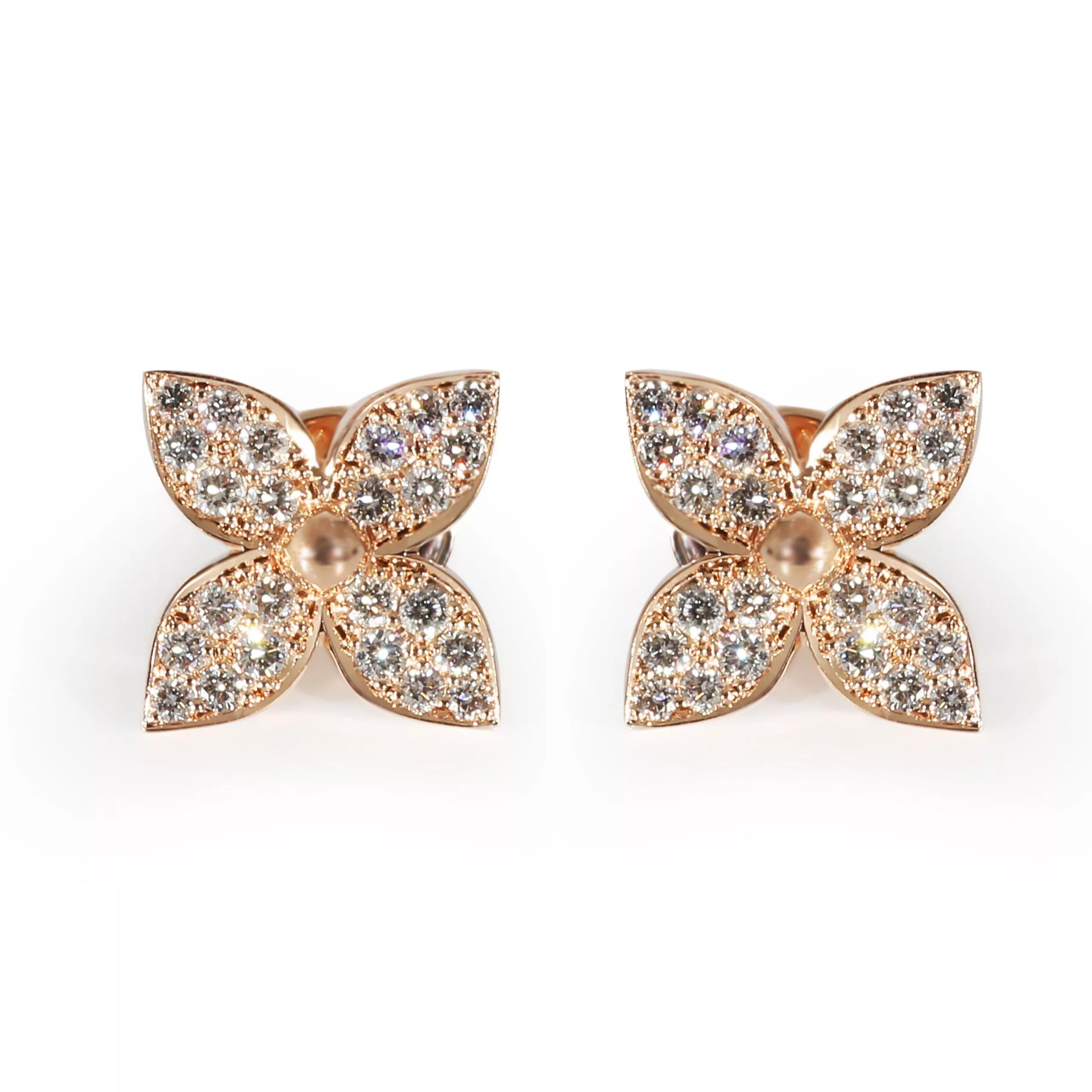 Louis Vuitton Rings Louis Vuitton Star Blossom Earrings in 18K Rose Gold 0.4 CTW