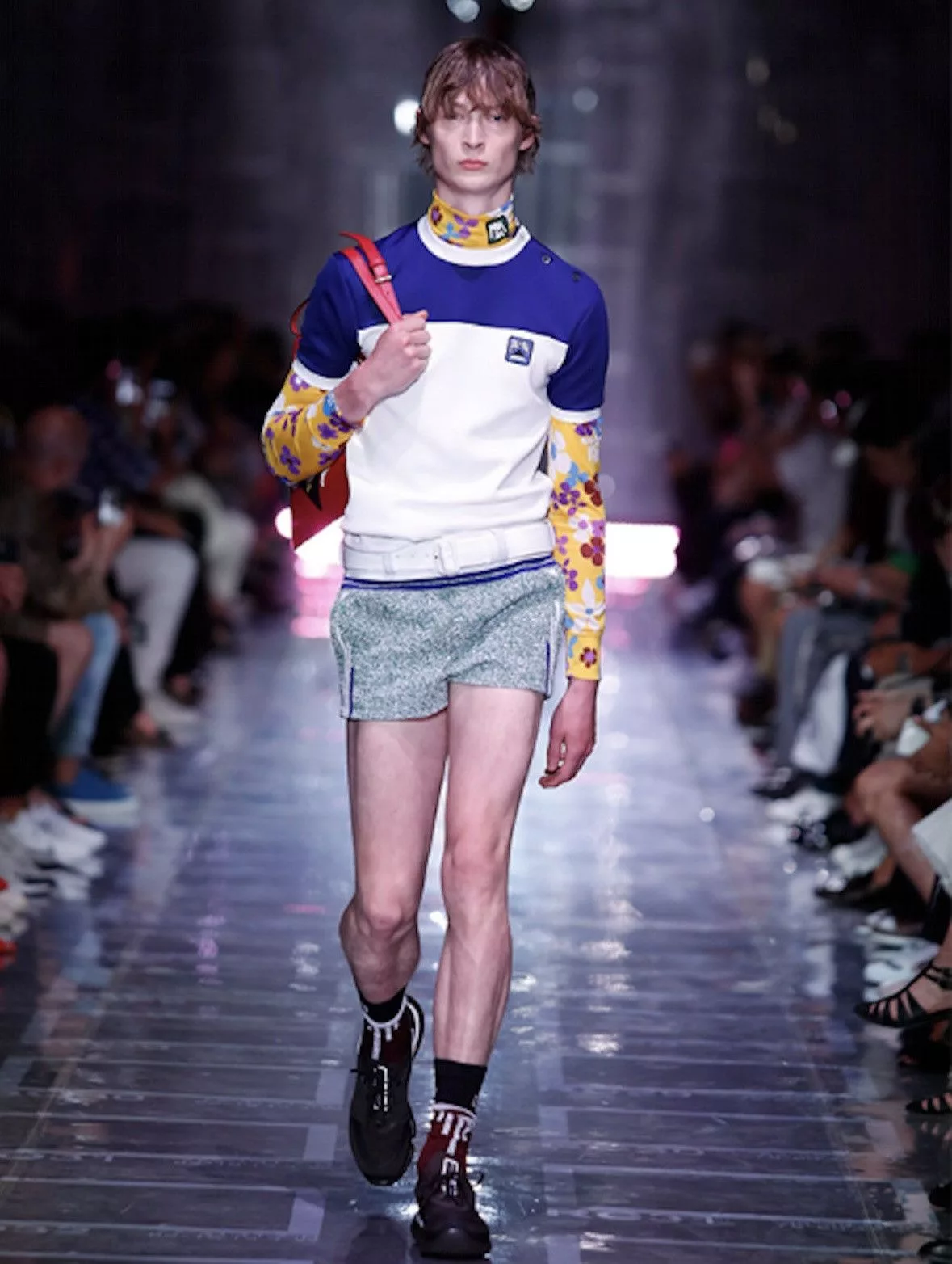 Prada Short Sleeve T Shirts SS18 Runway Prada Shirt Size M Blue