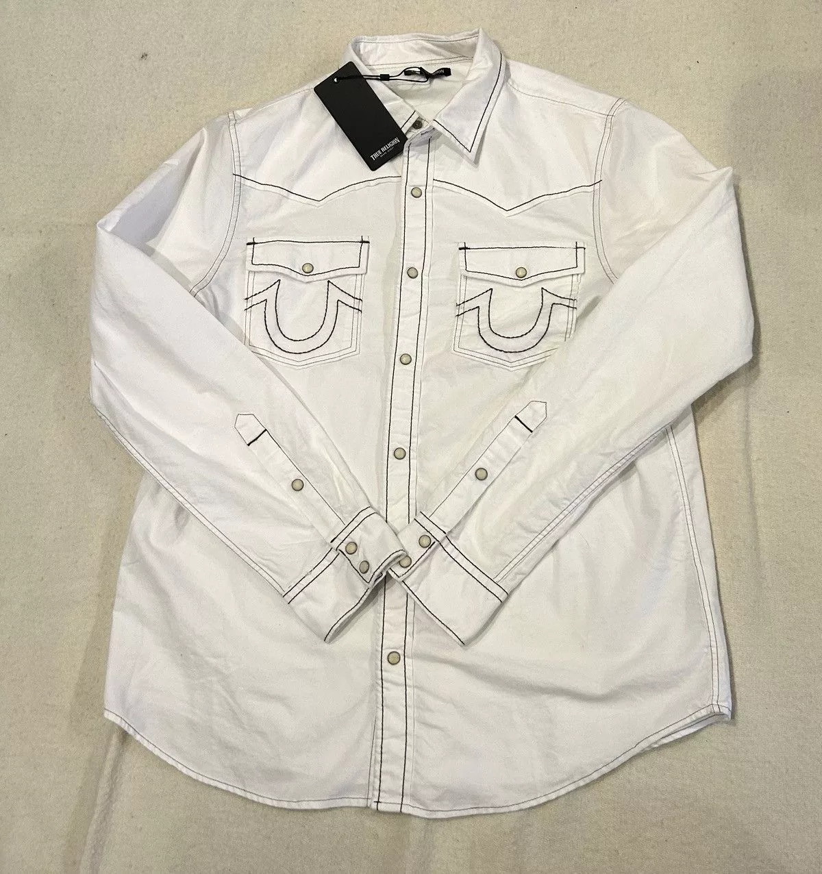True Religion Shirts Button Ups True Religion White Button-Up Shirt