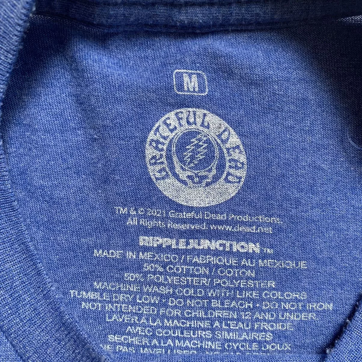 Grateful Dead Short Sleeve T Shirts Grateful Dead × Ripple Junction Grateful Dead Steal Your Face American Logo Tee Blue Streetwear
