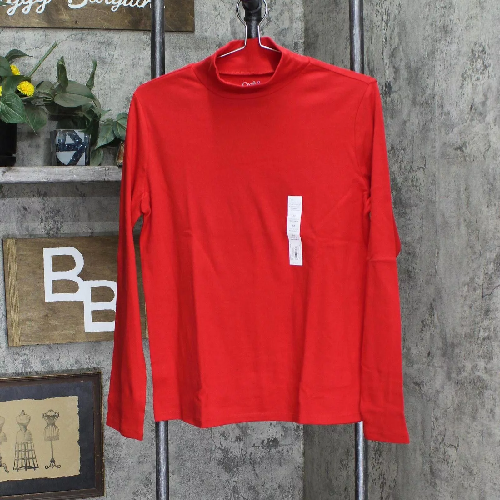 Croft & Barrow Blouses NWT Croft & Barrow Long-Sleeve Mockneck Top Cherry Red M