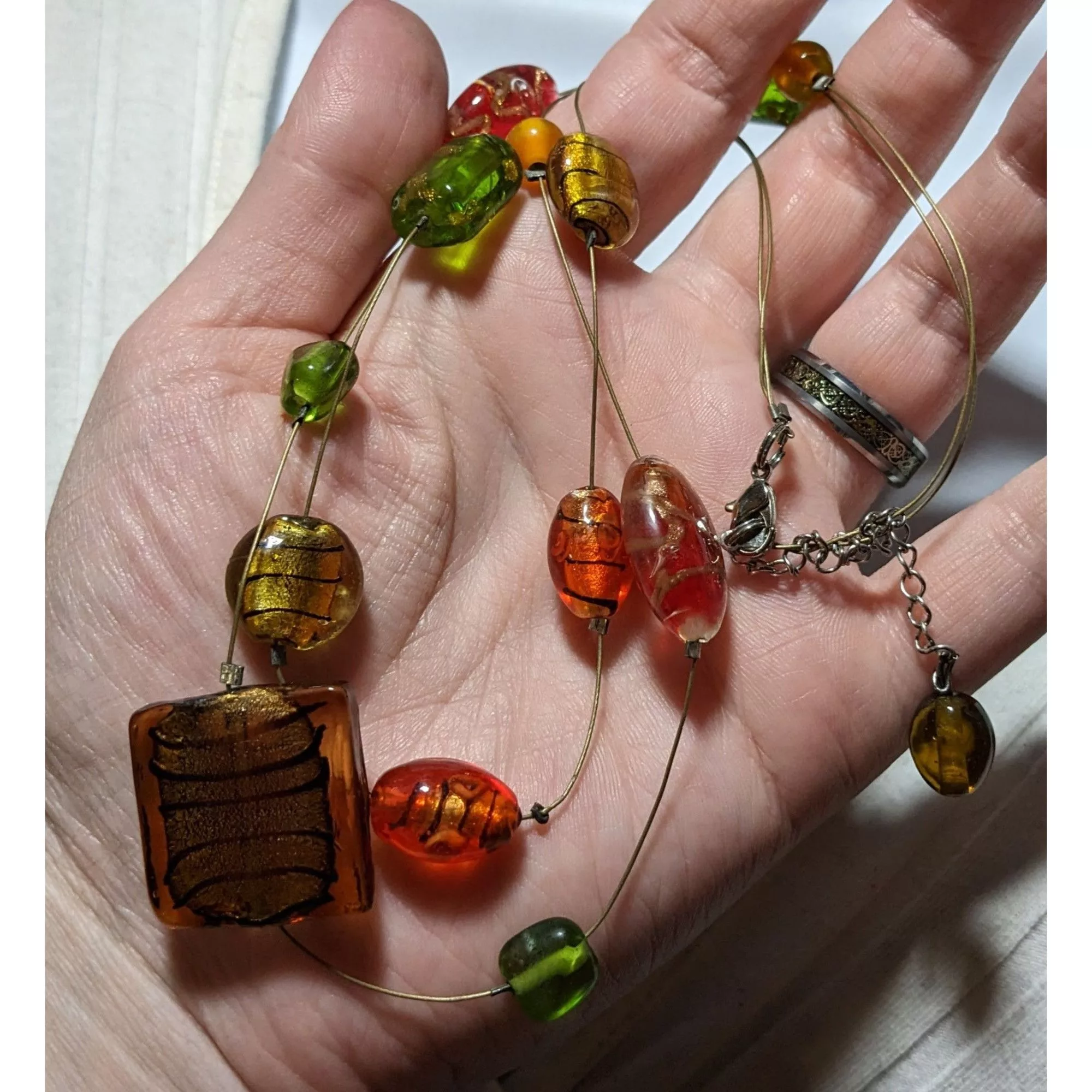 Other Necklaces Other Bright Summer Glass Floating Necklace Multi