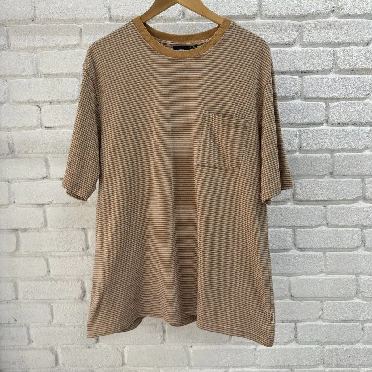 Stussy Short Sleeve T Shirts Stussy Stripes Tee Brown