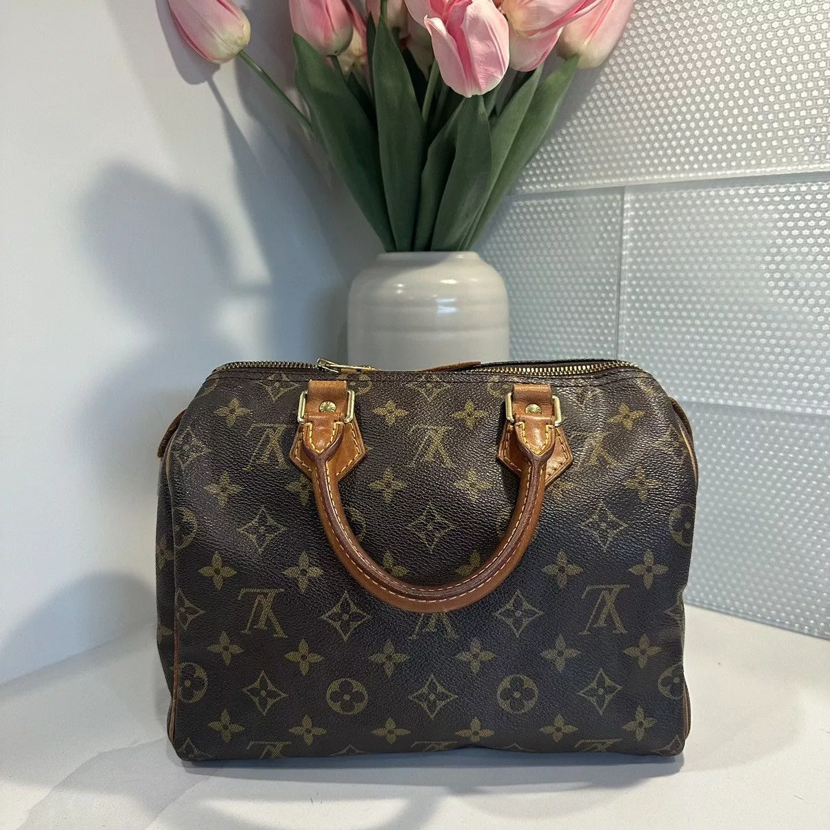 Louis Vuitton Handle Bags Louis Vuitton Authentic Speedy 25 Brown