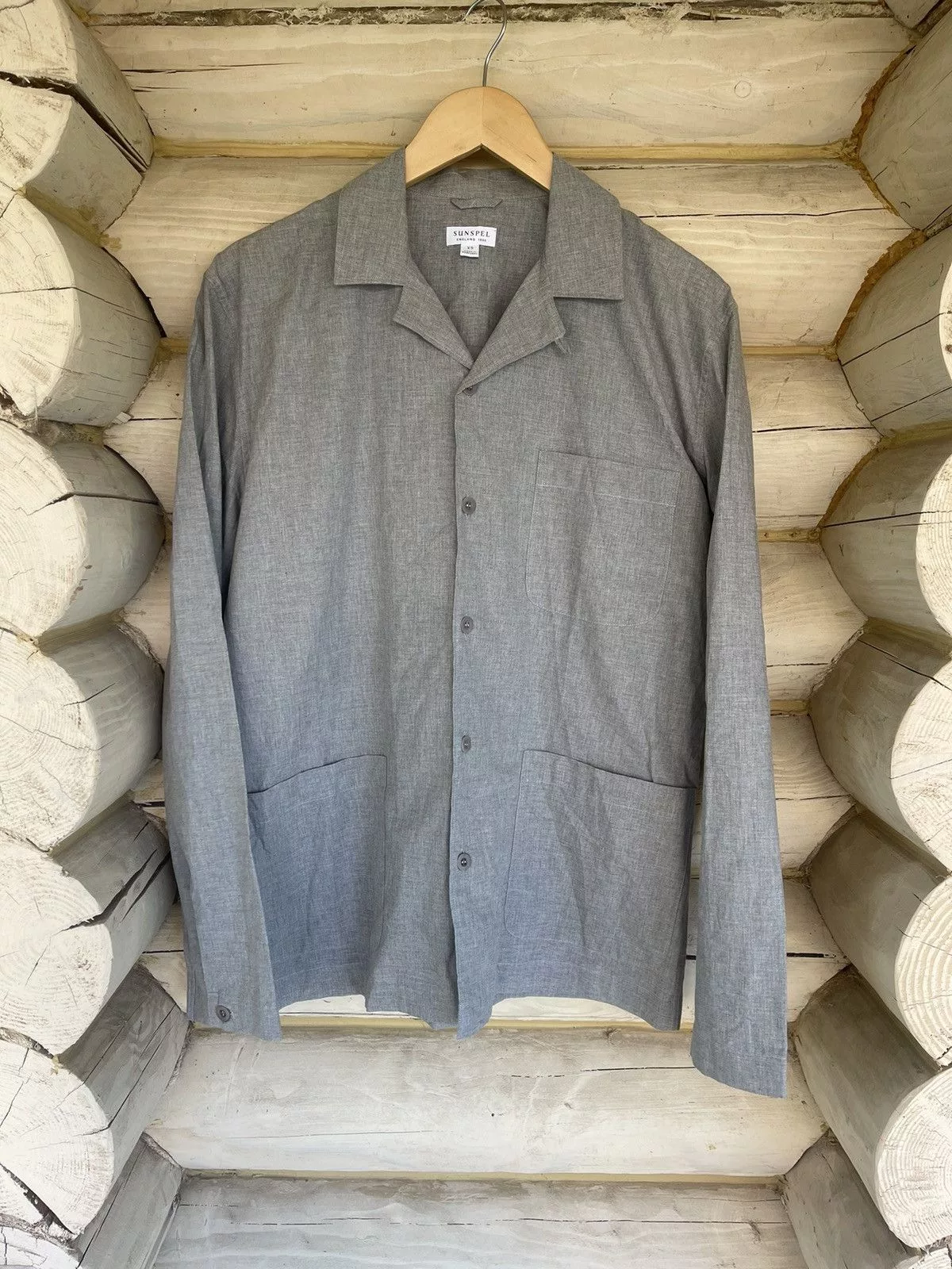 Sunspel Shirts Button Ups Sunspel grey light cotton shirt overshirt style Gray