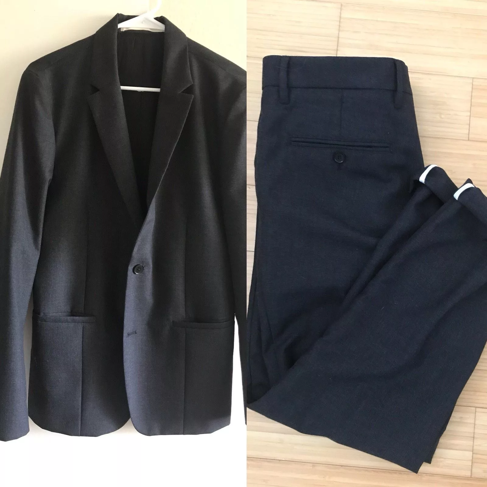 Norse Projects Suits Norse Projects Thomas Charcoal Gray Wool Suit Cropped Notch Cropped Pants