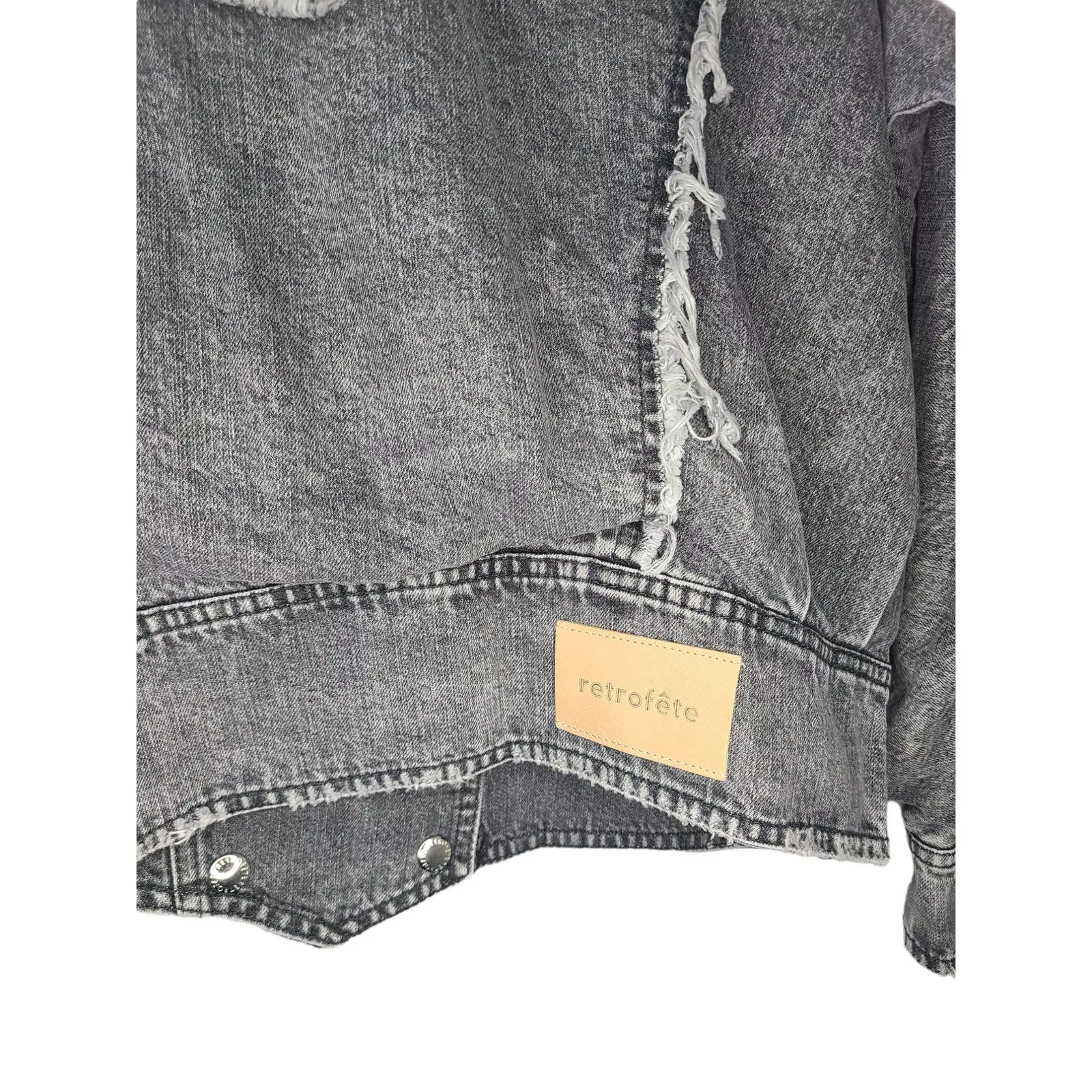 Retrofete Coats Retrofete RETROFÊTE Ellie reversible distressed denim jacket Gray