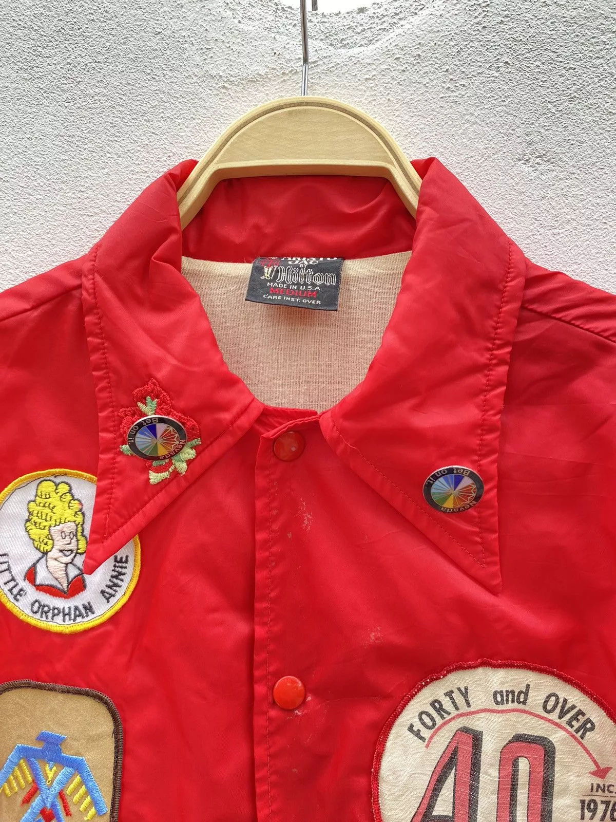 Vintage Light Jackets Vintage red nylon patch jacket