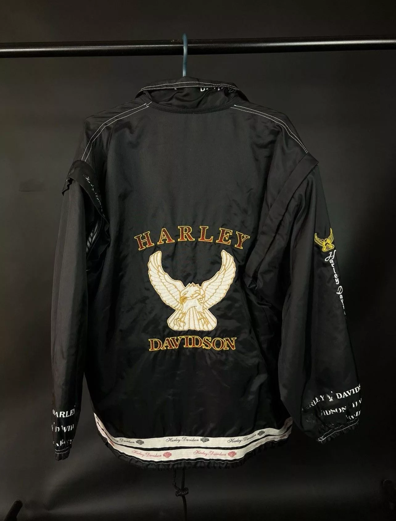 Harley Davidson Denim Jackets Harley Davidson × Vintage Vintage Harley Davidson black Logo Motorcycle Jacket