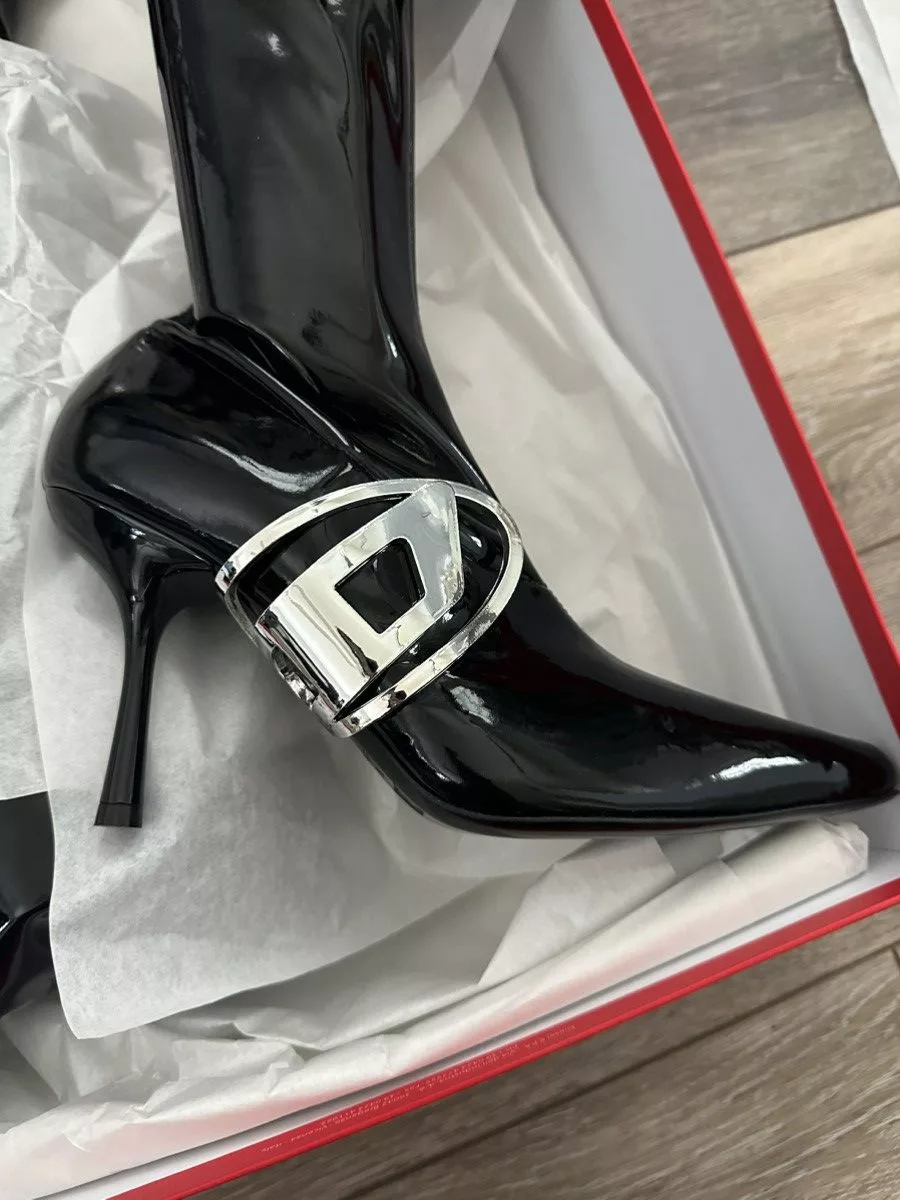 Diesel Boots Diesel Thigh High Black Hardware Boots seen on Beabadoobee