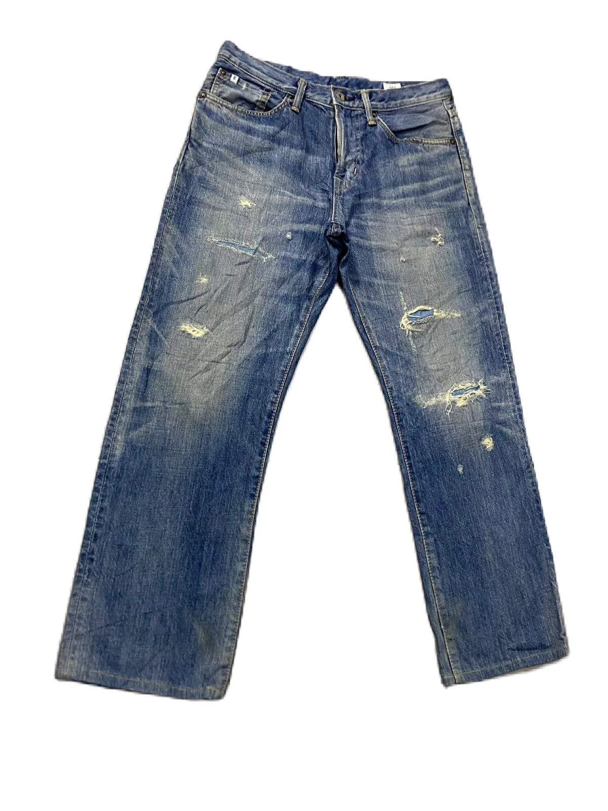 Edwin Denim Edwin × Kapital EDWIN BLACK LABEL DISTRESS DESIGN GRUNGE STYLE Blue