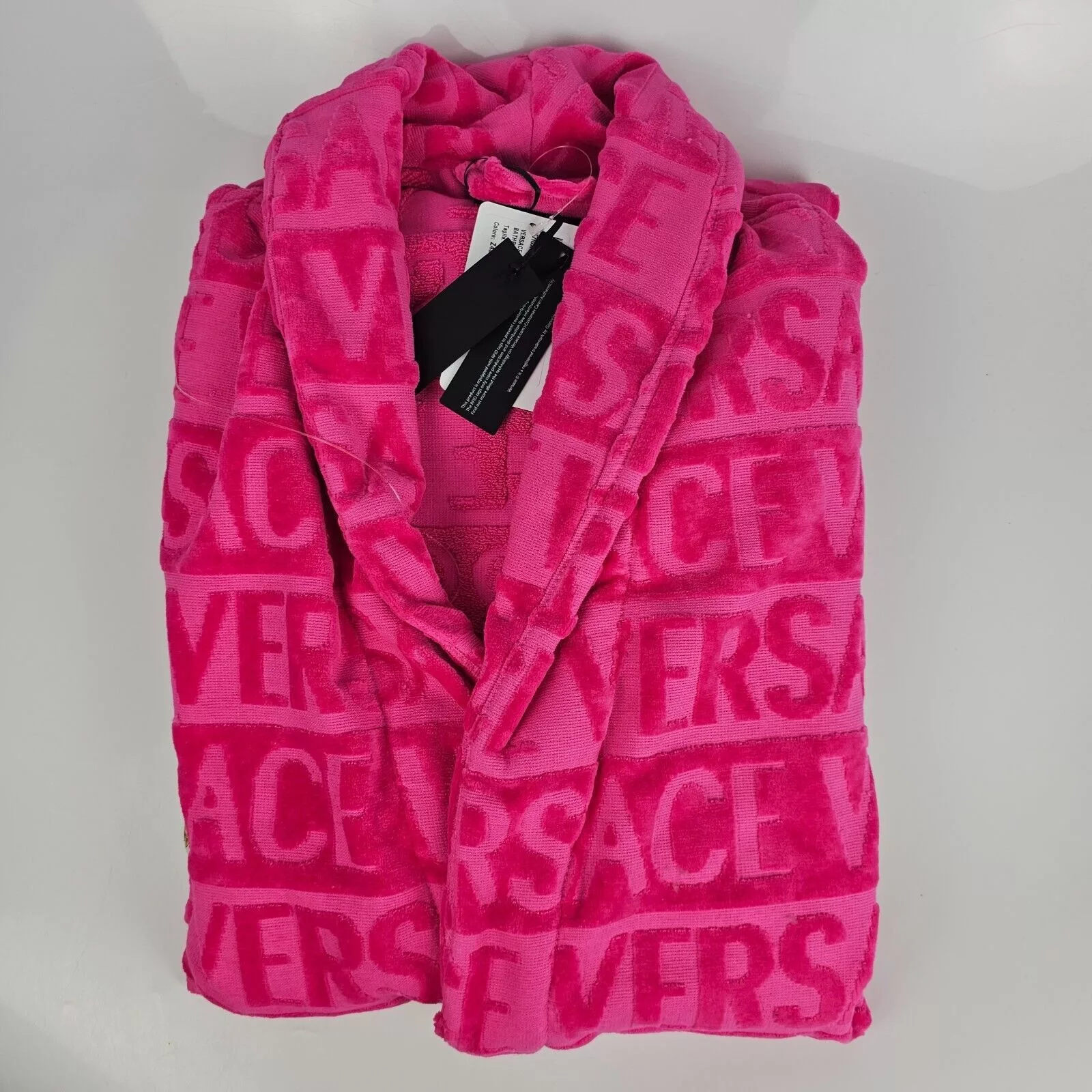 Versace Light Jackets Versace Baroque Print Pink Long Bathrobe New M