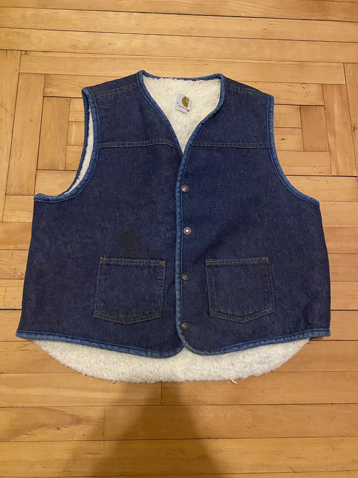 Carhartt Vests Carhartt × Vintage 70s 80s Carhartt Sherpa lined denim vest Blue Streetwear